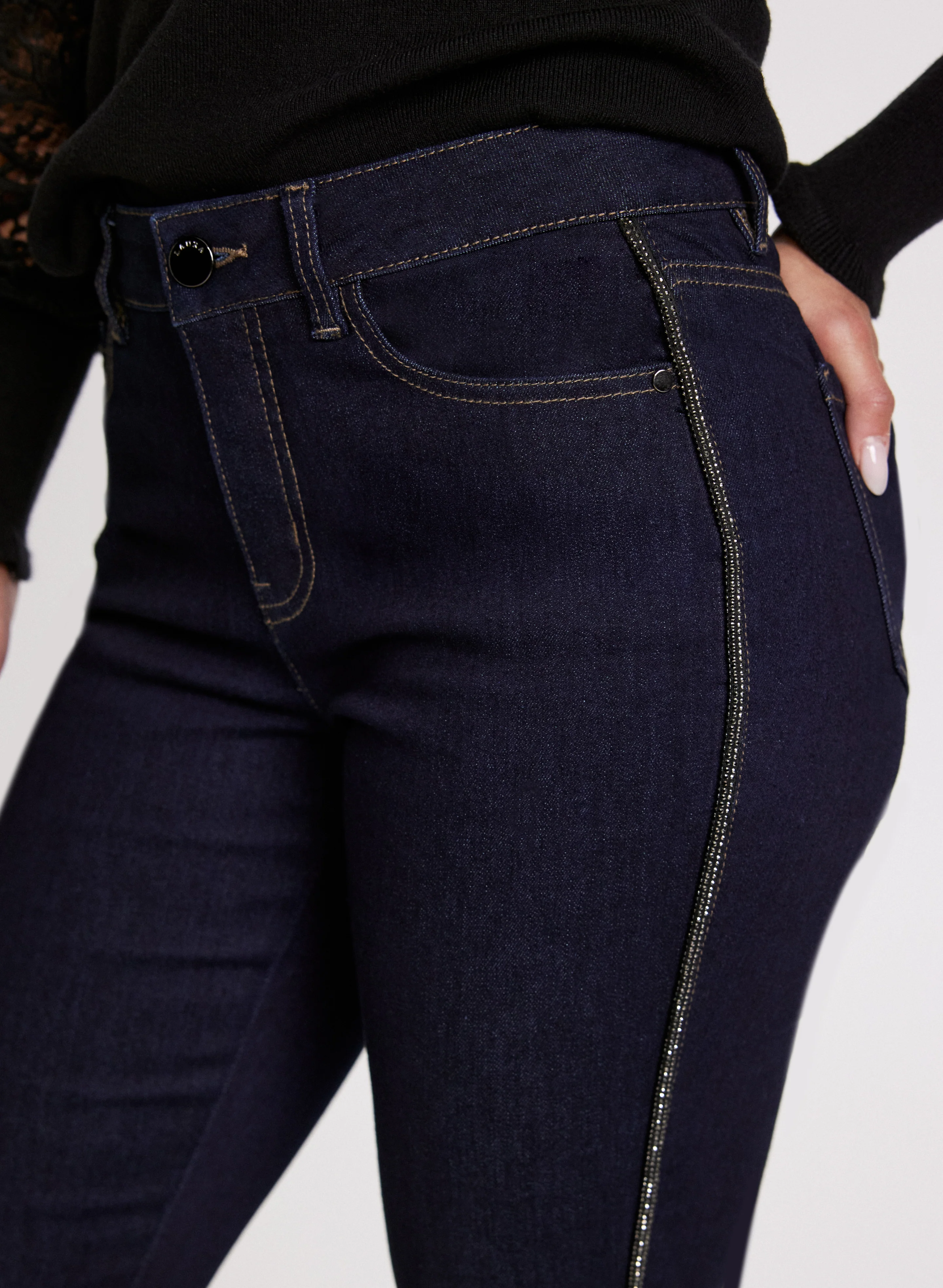 Beaded Flare-Leg Jeans - Image 2