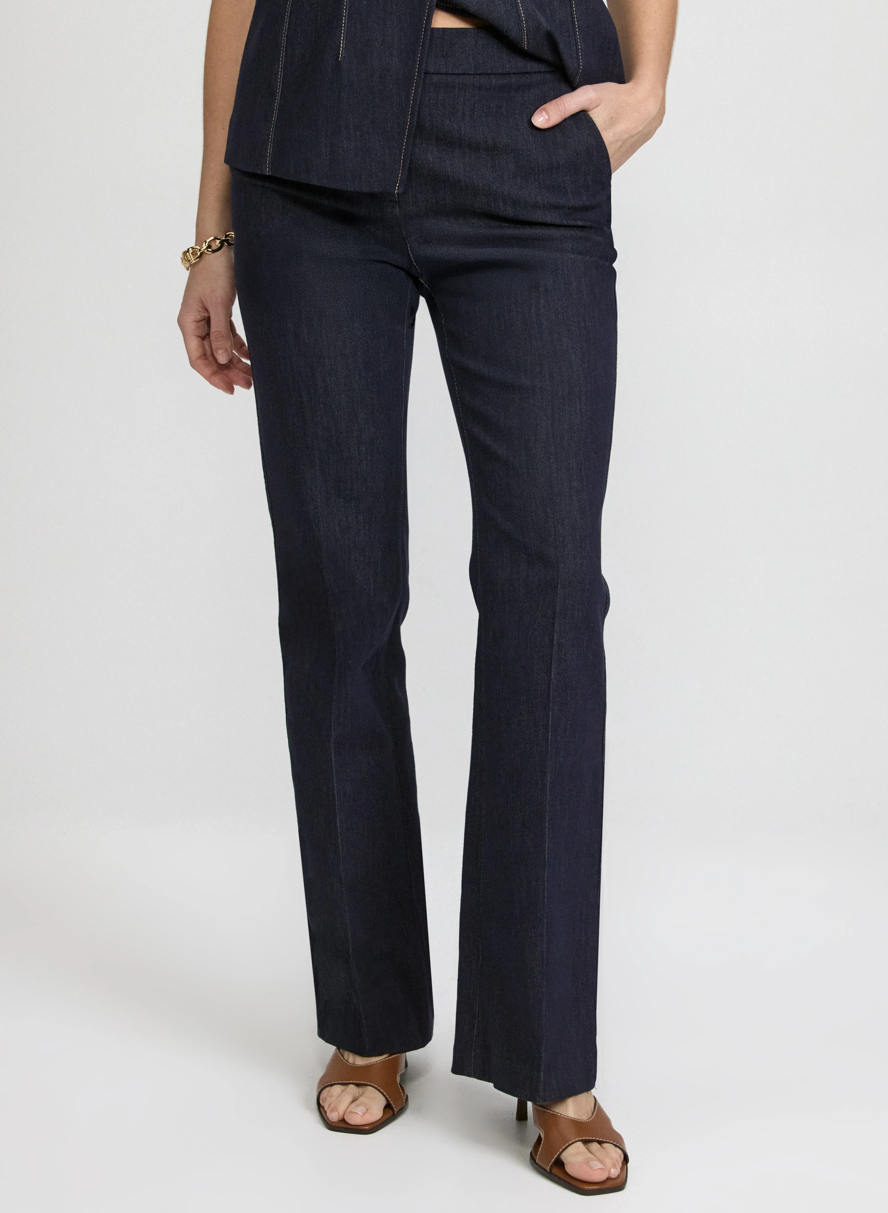Flare-Leg Denim Pants