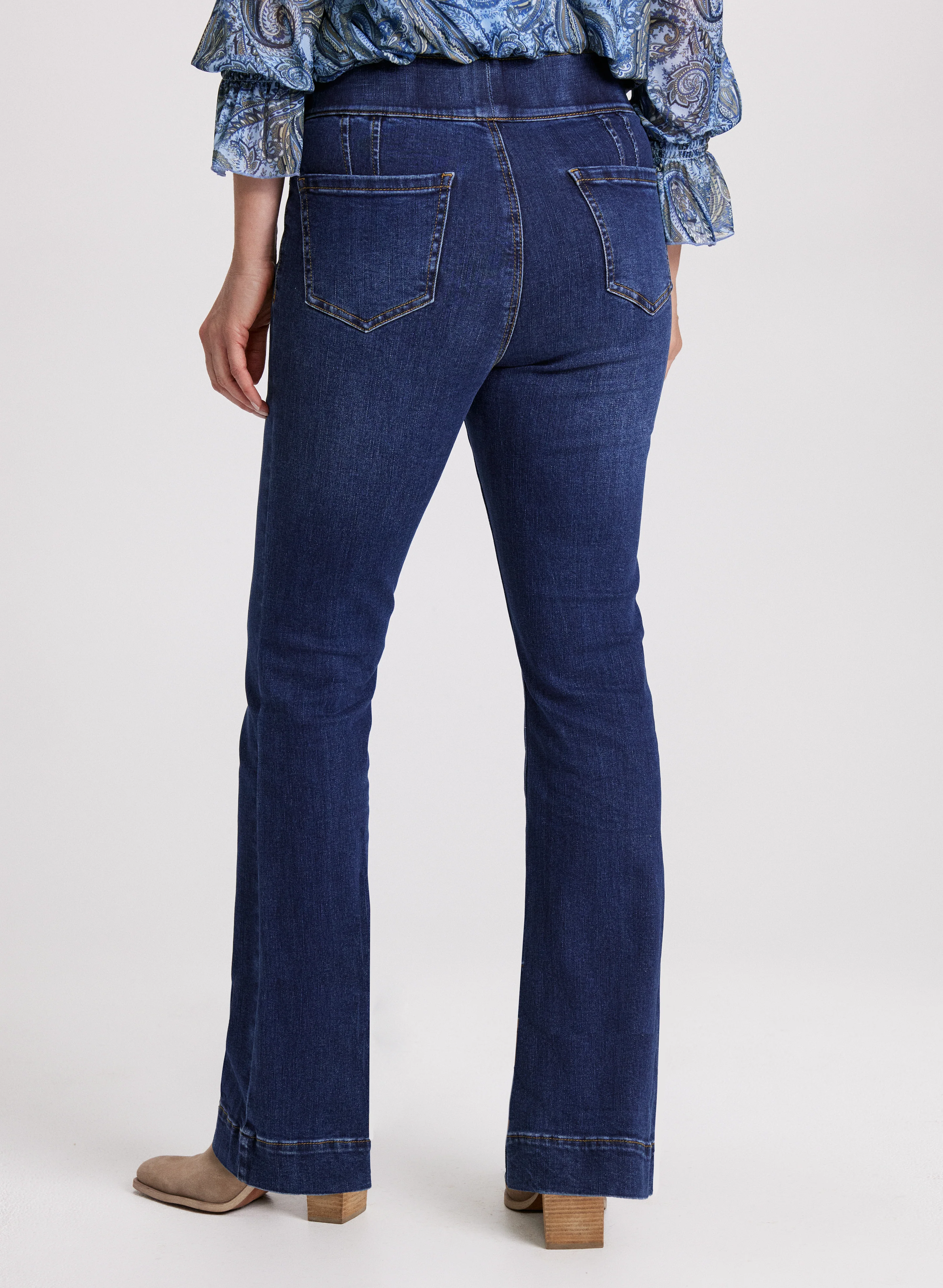 Flare Leg Pull-On Jeans - Image 2