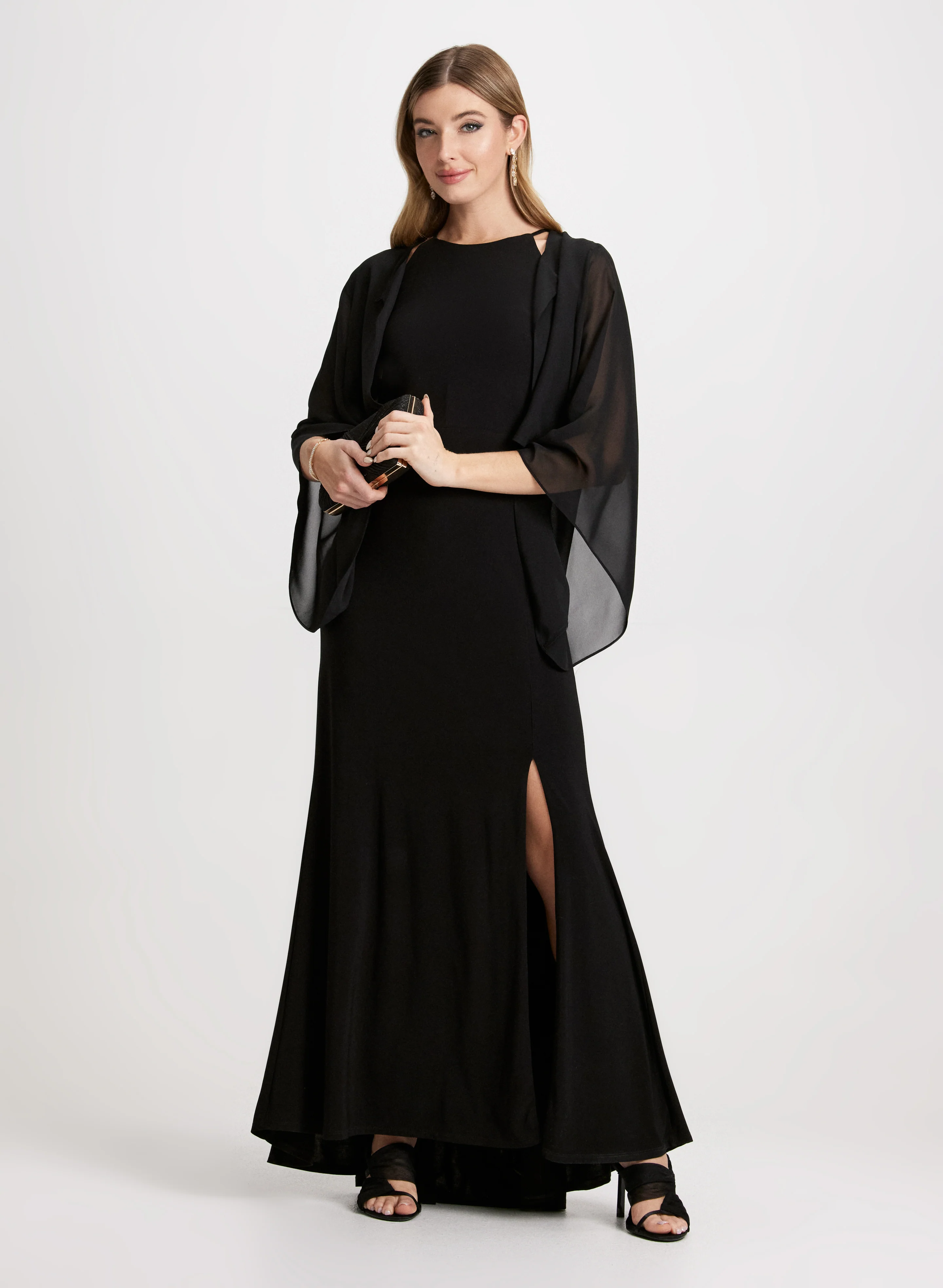 Flared Sleeve Chiffon Bolero - Image 3