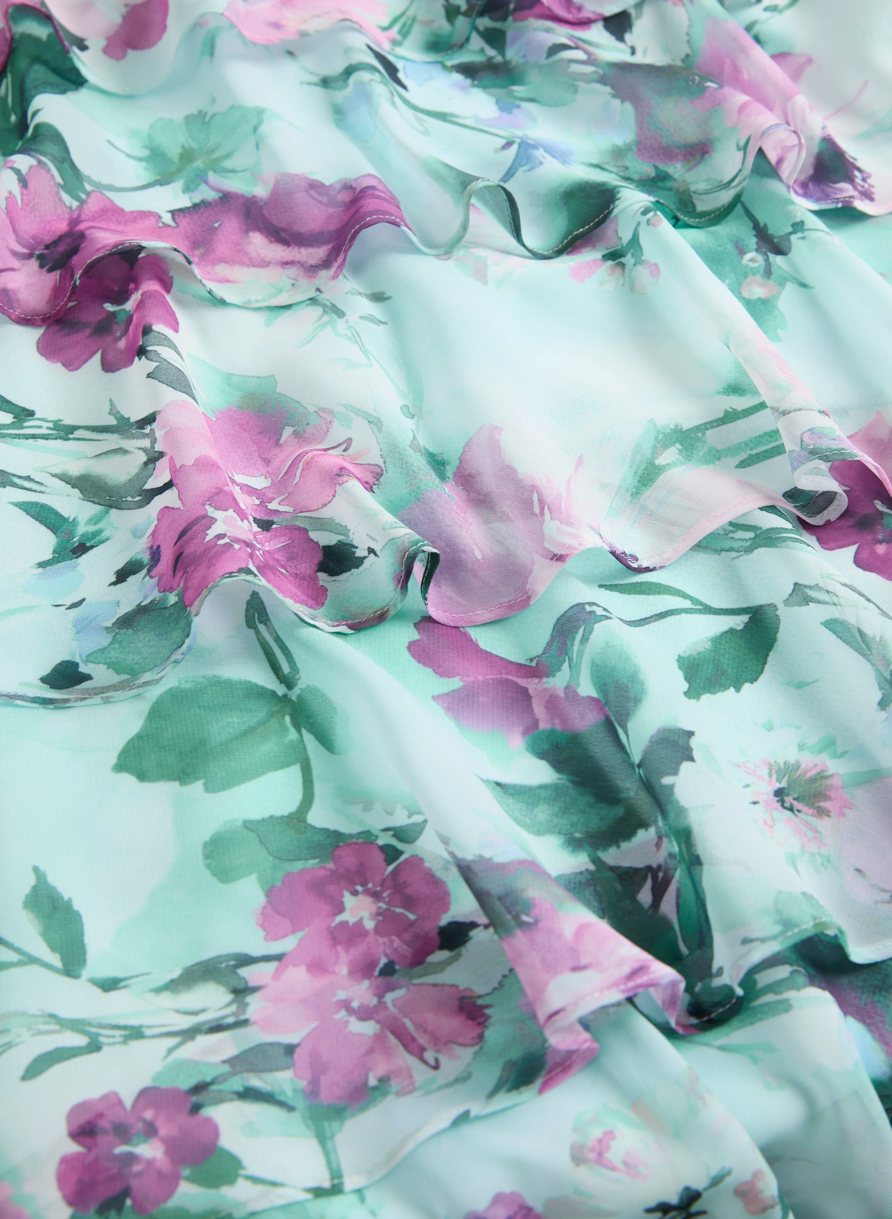 Floral Asymmetric Tiered Dress - Image 7