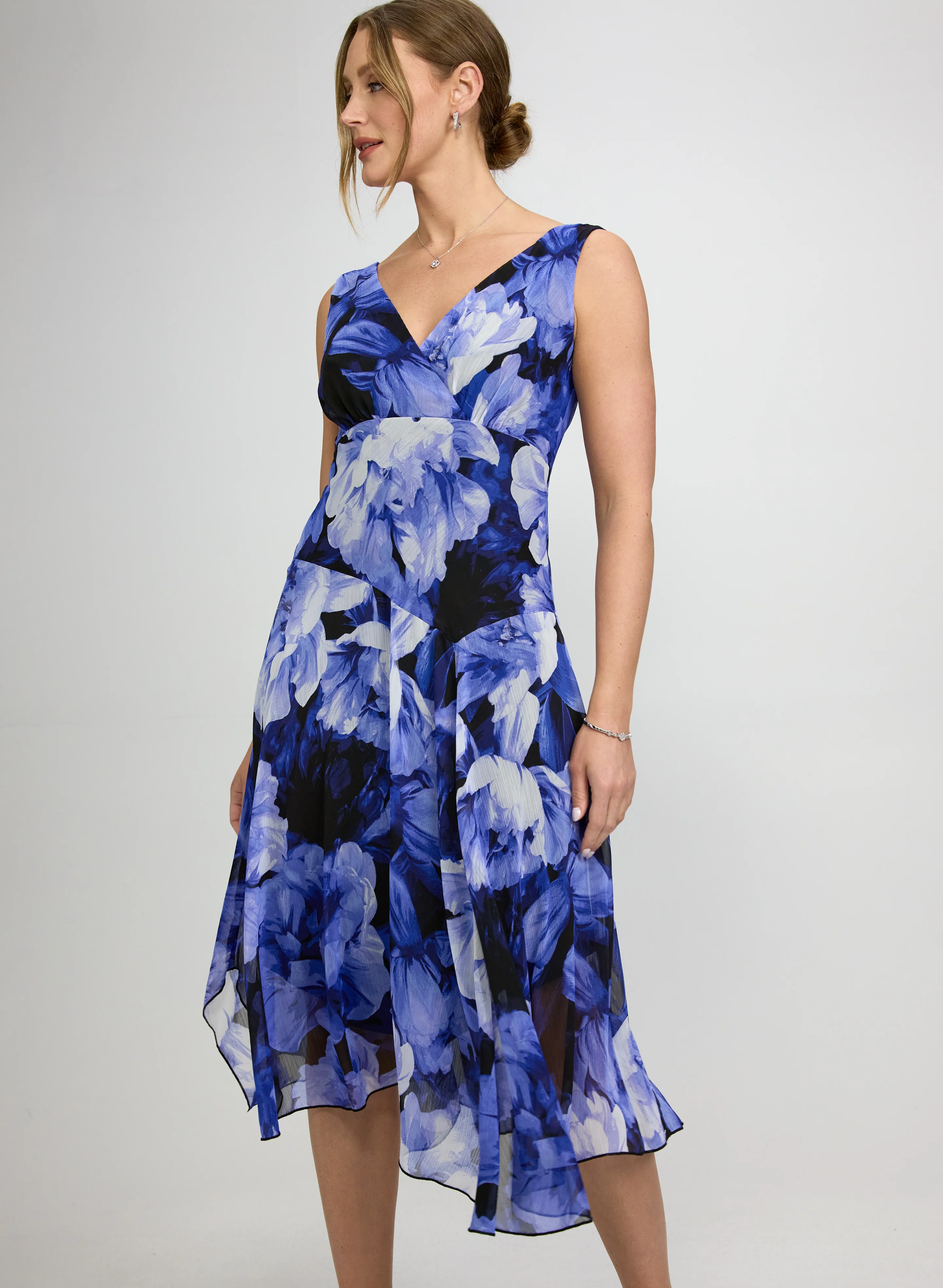Floral Chiffon Midi Dress - Image 7