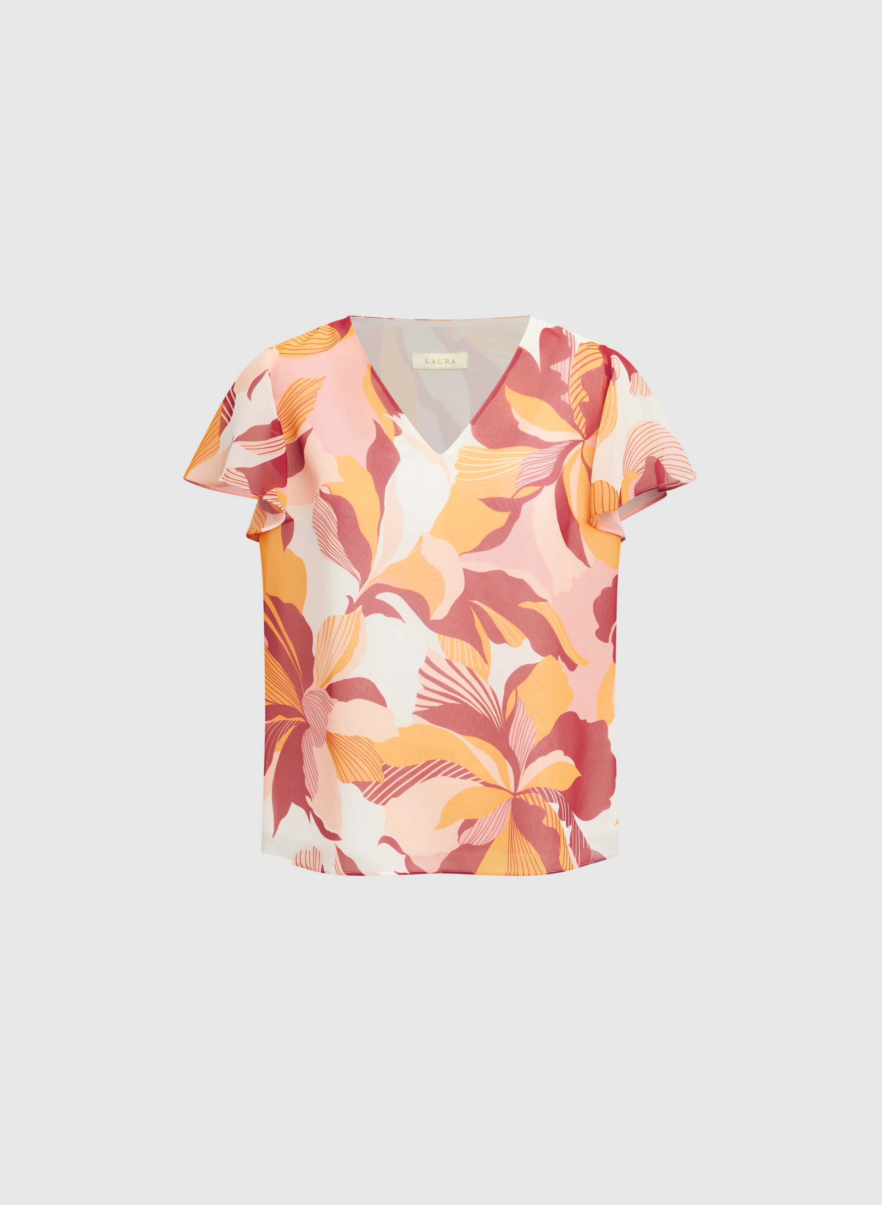 Floral Flutter Sleeve Top - Image 5
