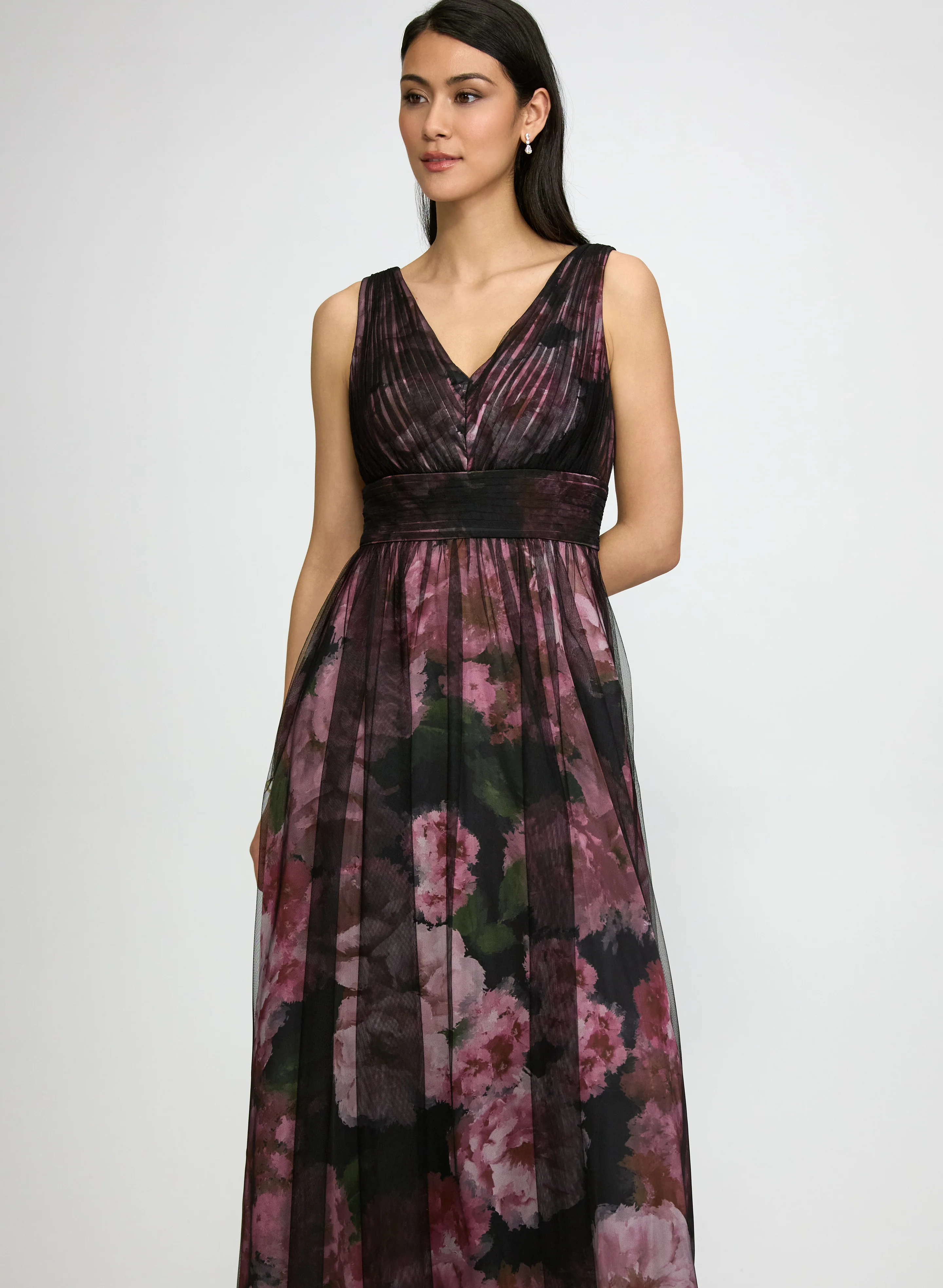 Floral Mesh Overlay Dress - Image 5