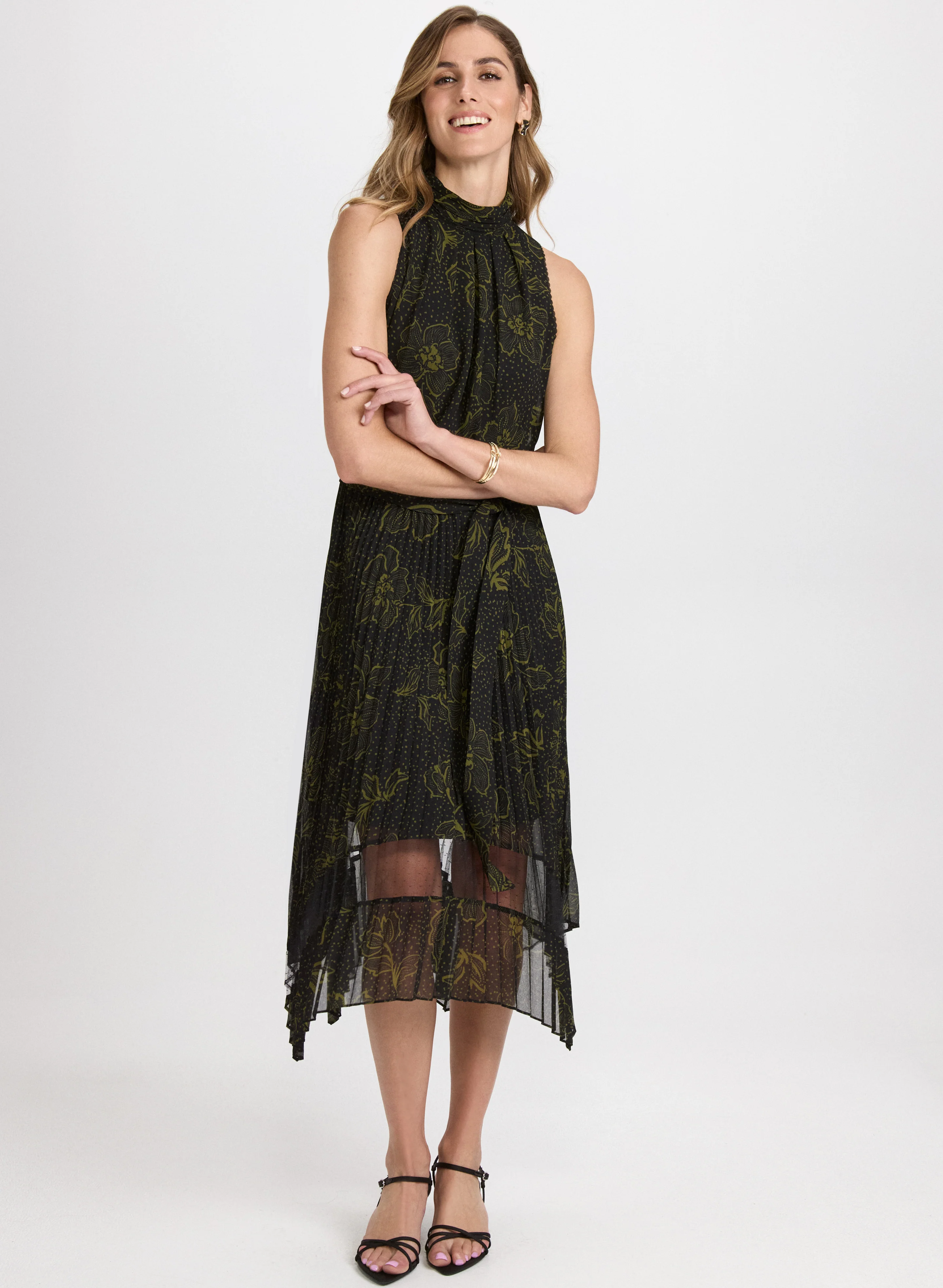 Floral Mock Neck Dress