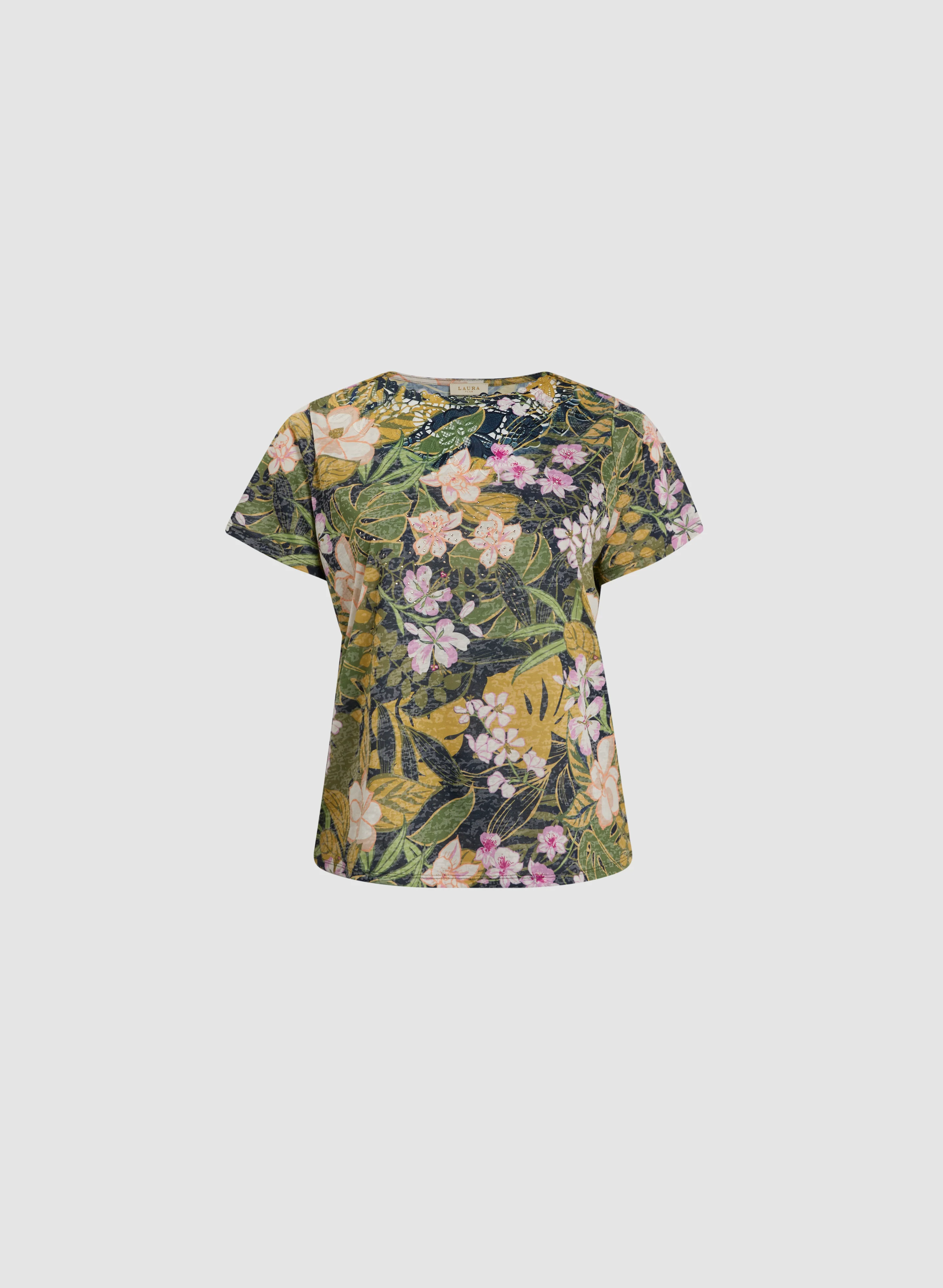 Floral Openwork Detail T-Shirt - Image 6