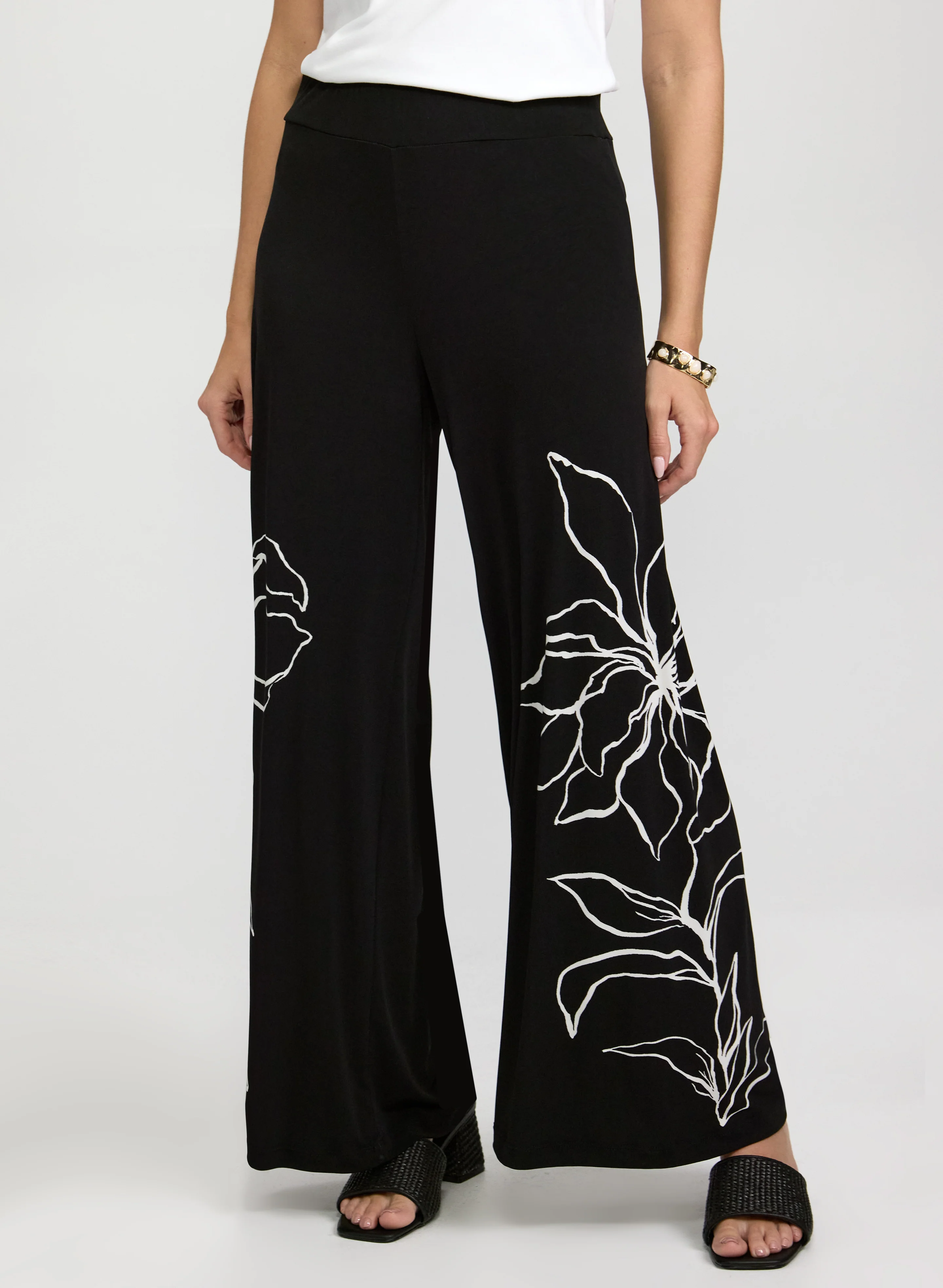 Floral Placement Print Pants