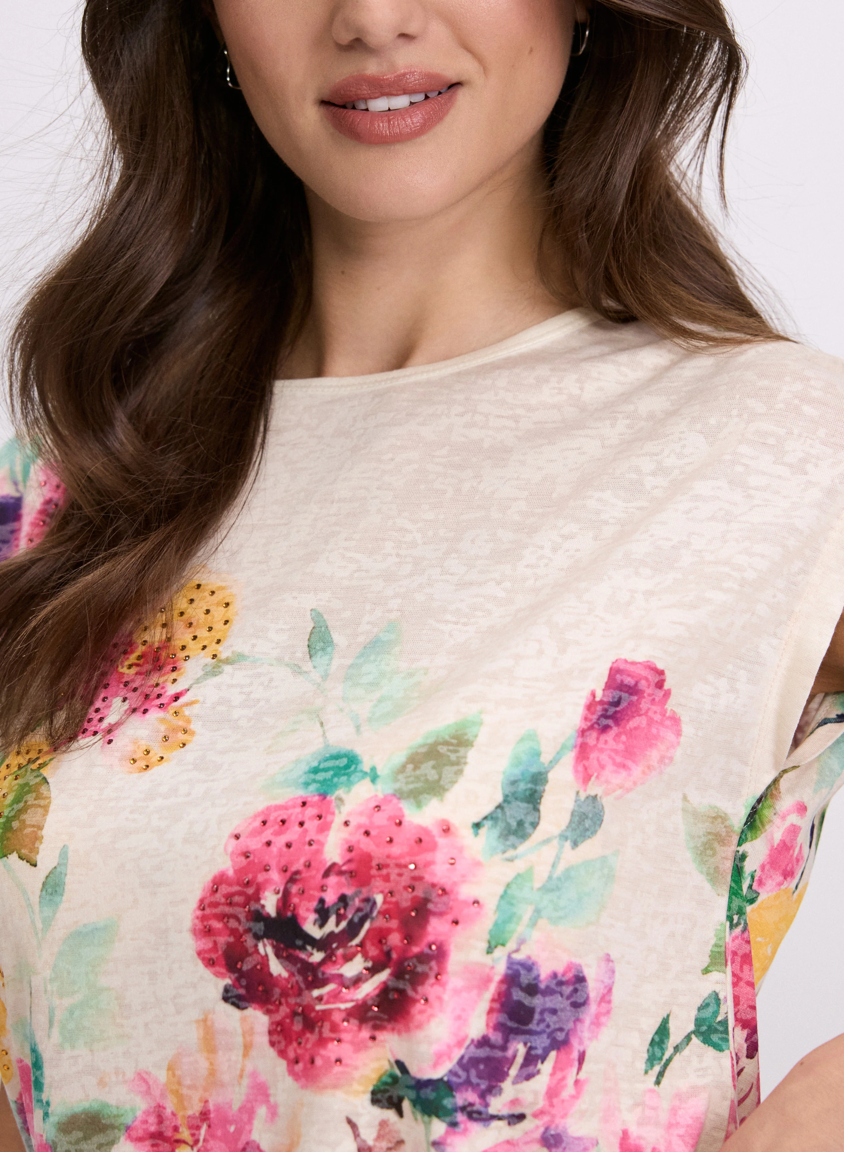 Floral Placement Print T-Shirt - Image 2