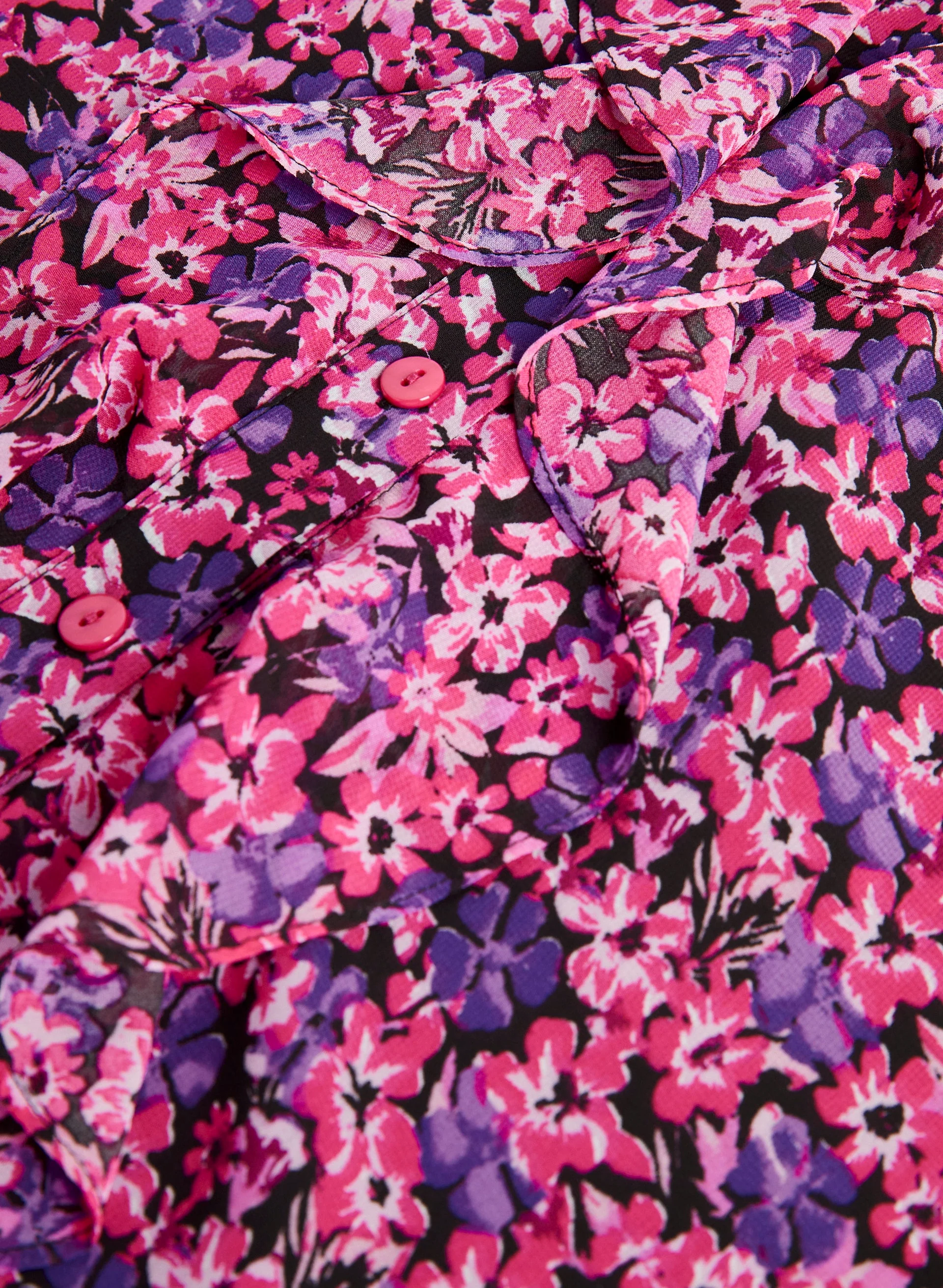 Floral Print Sleeveless Ruffle Blouse - Image 7