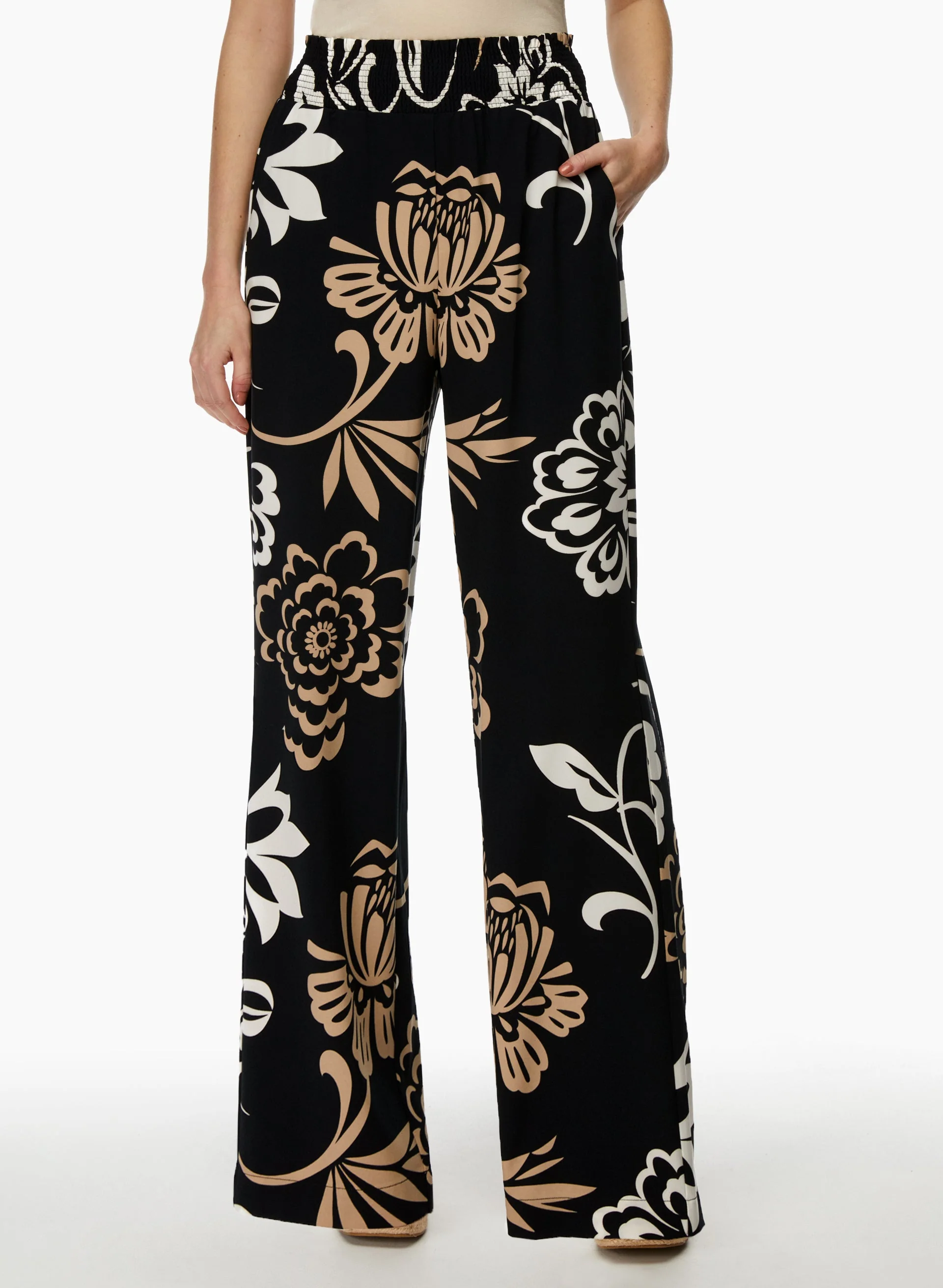 Floral Print Wide Leg Pants