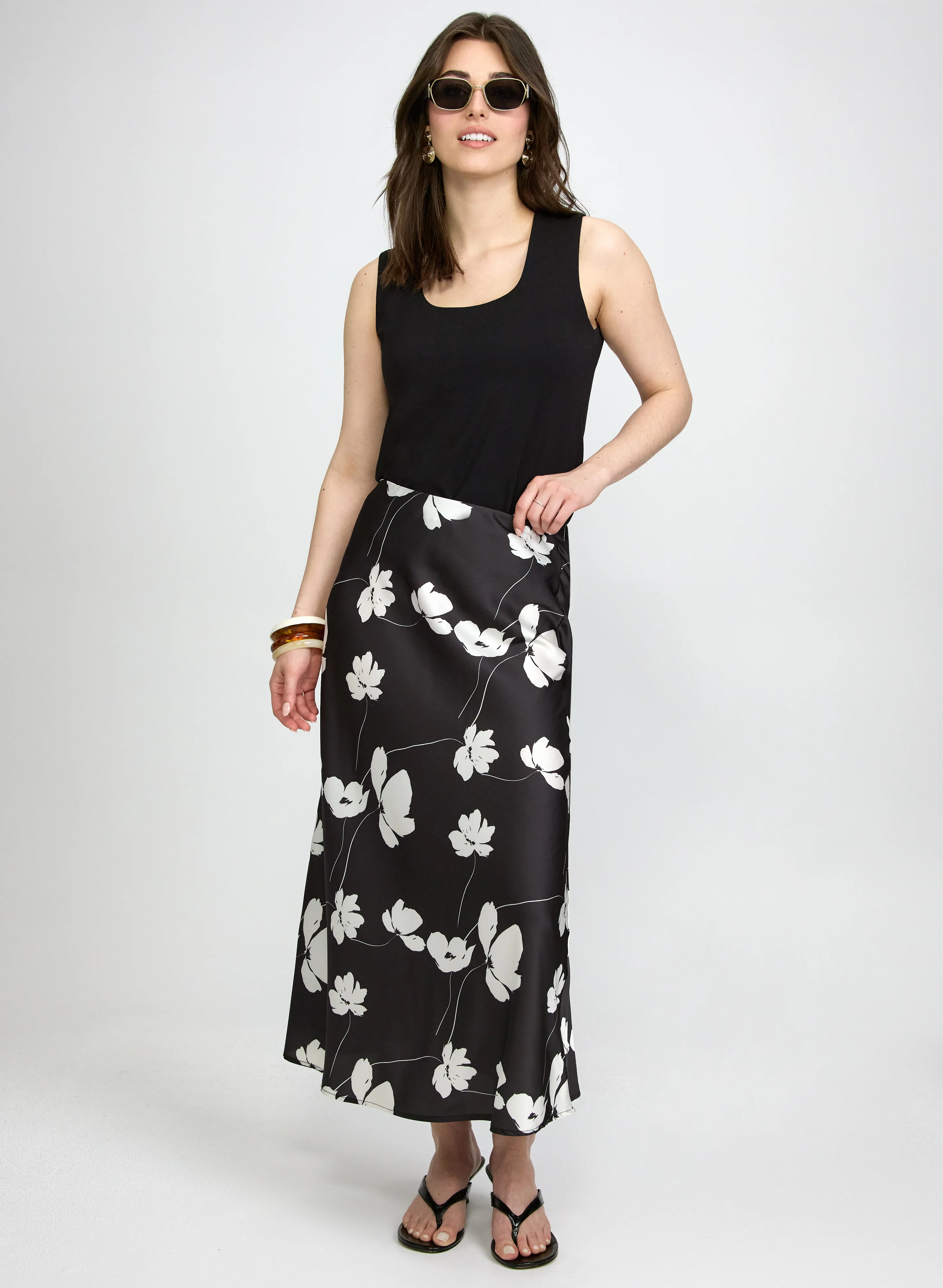 Floral Satin Skirt - Image 3