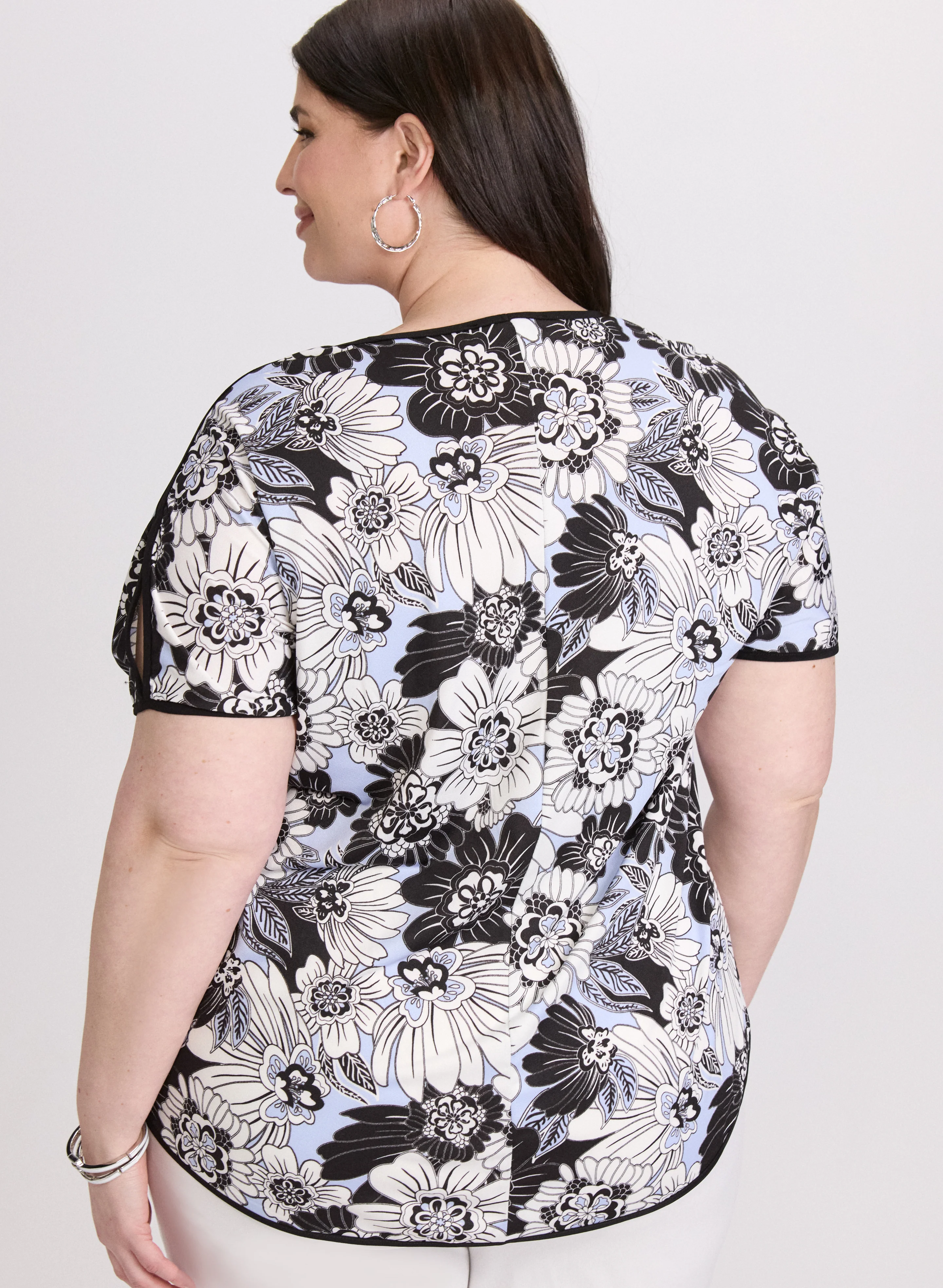 Floral Split Sleeve Top - Image 4