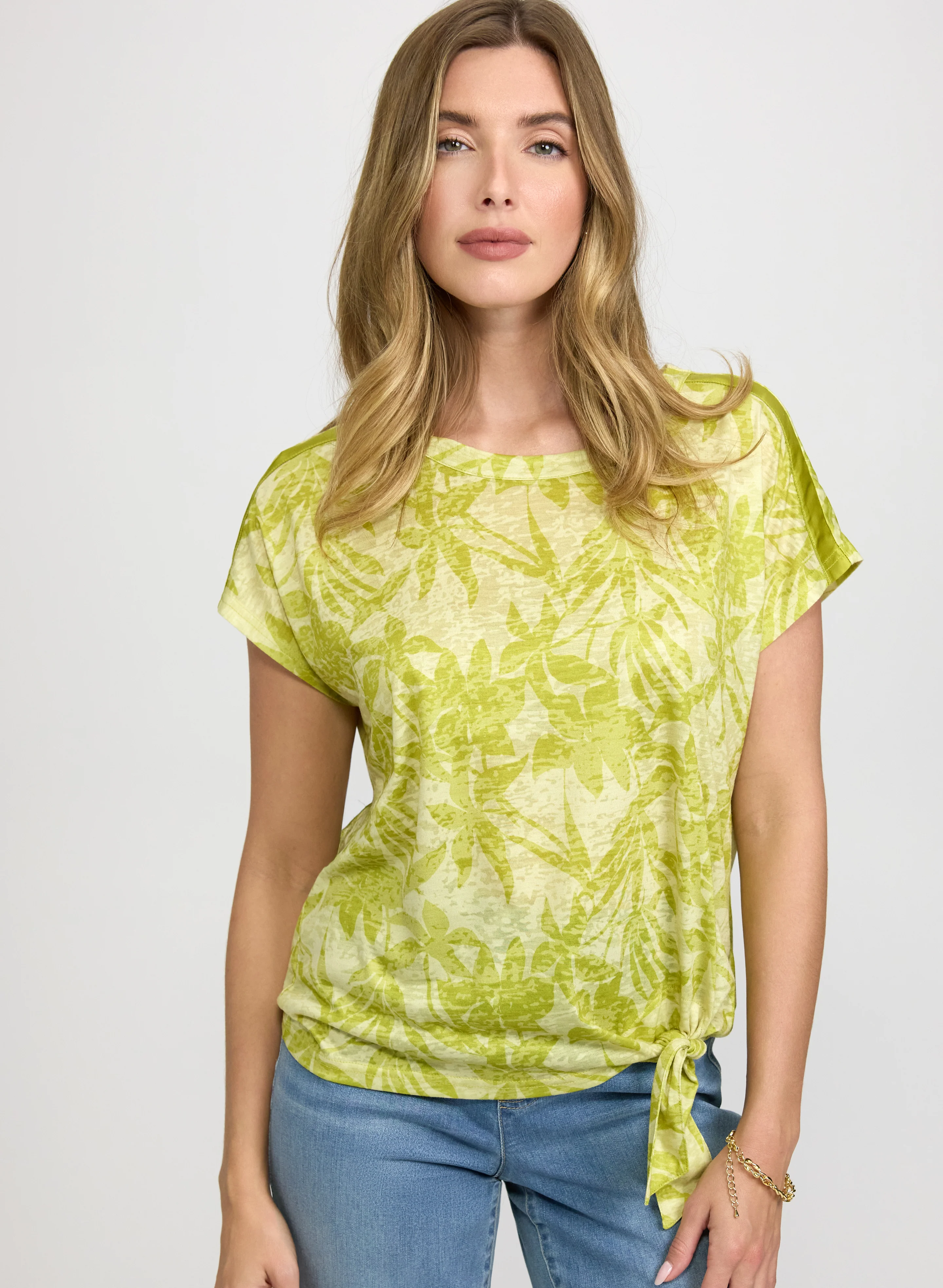Floral Tied-Hem T-Shirt