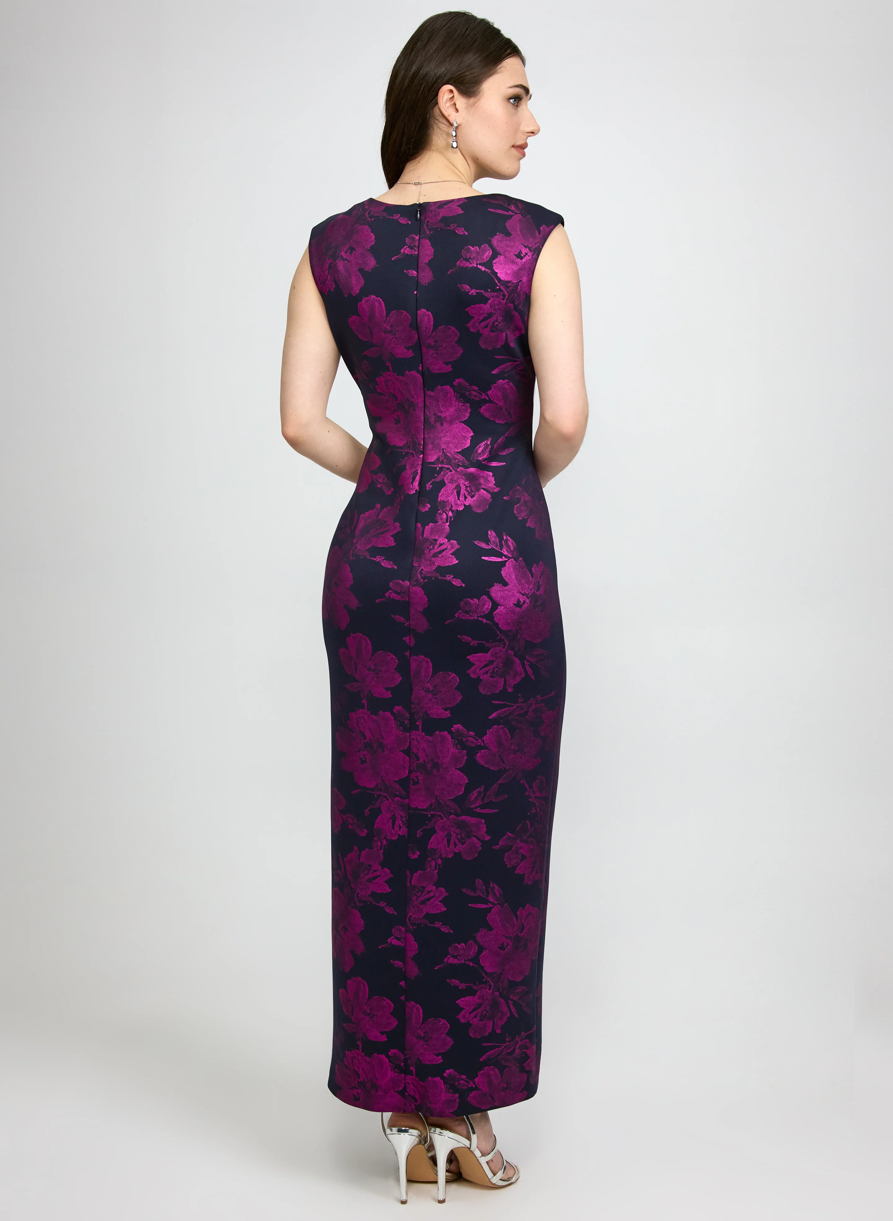 Foil Floral Print Dress - Image 4