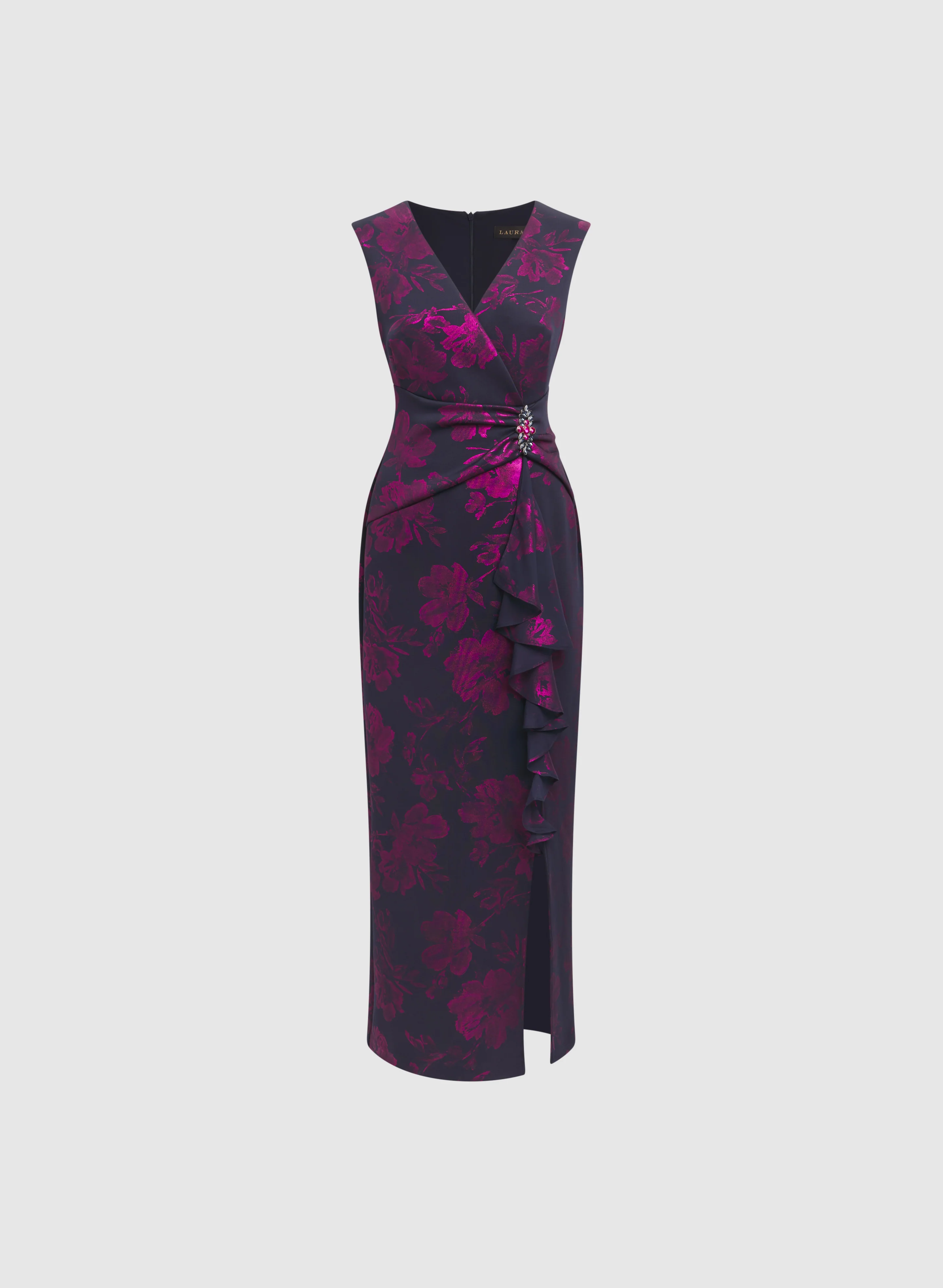 Foil Floral Print Dress - Image 5
