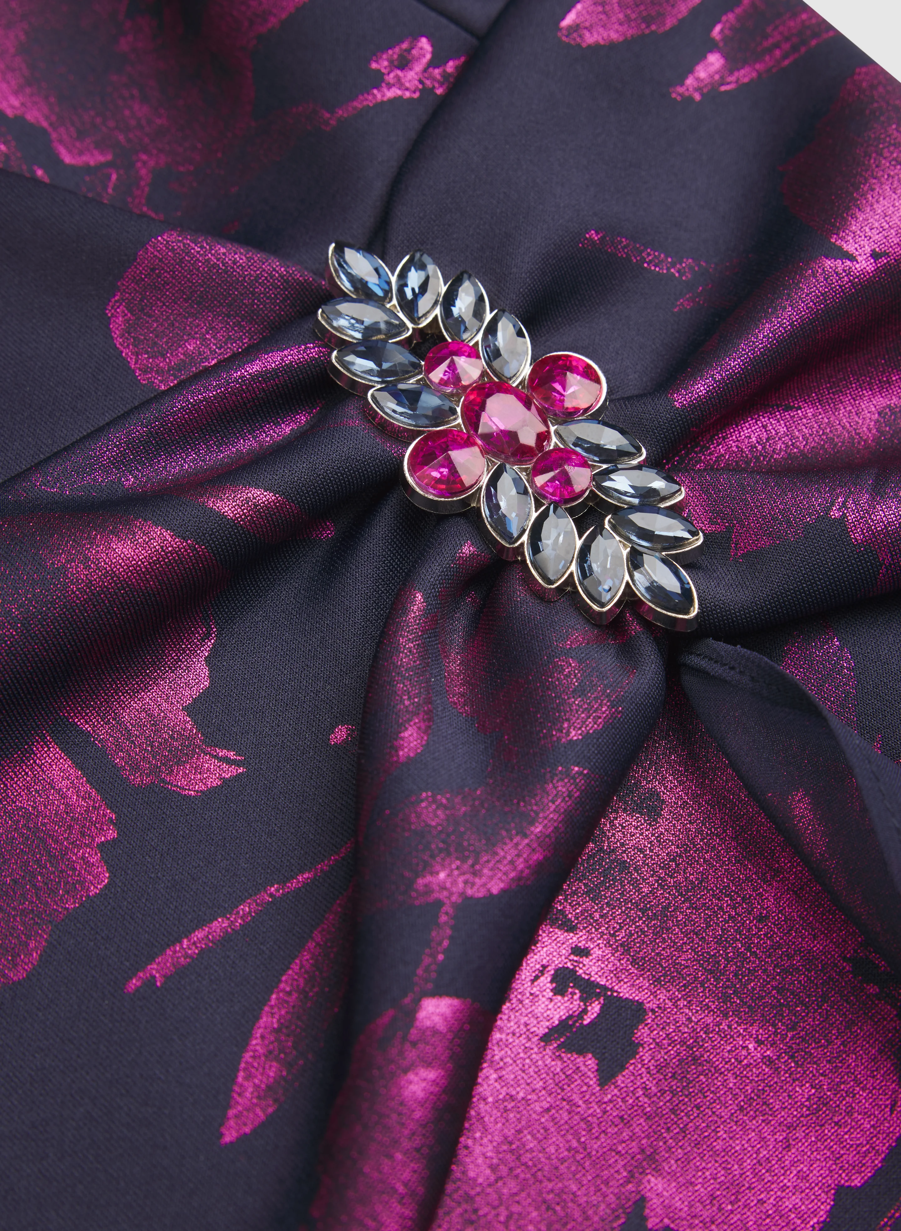 Foil Floral Print Dress - Image 6