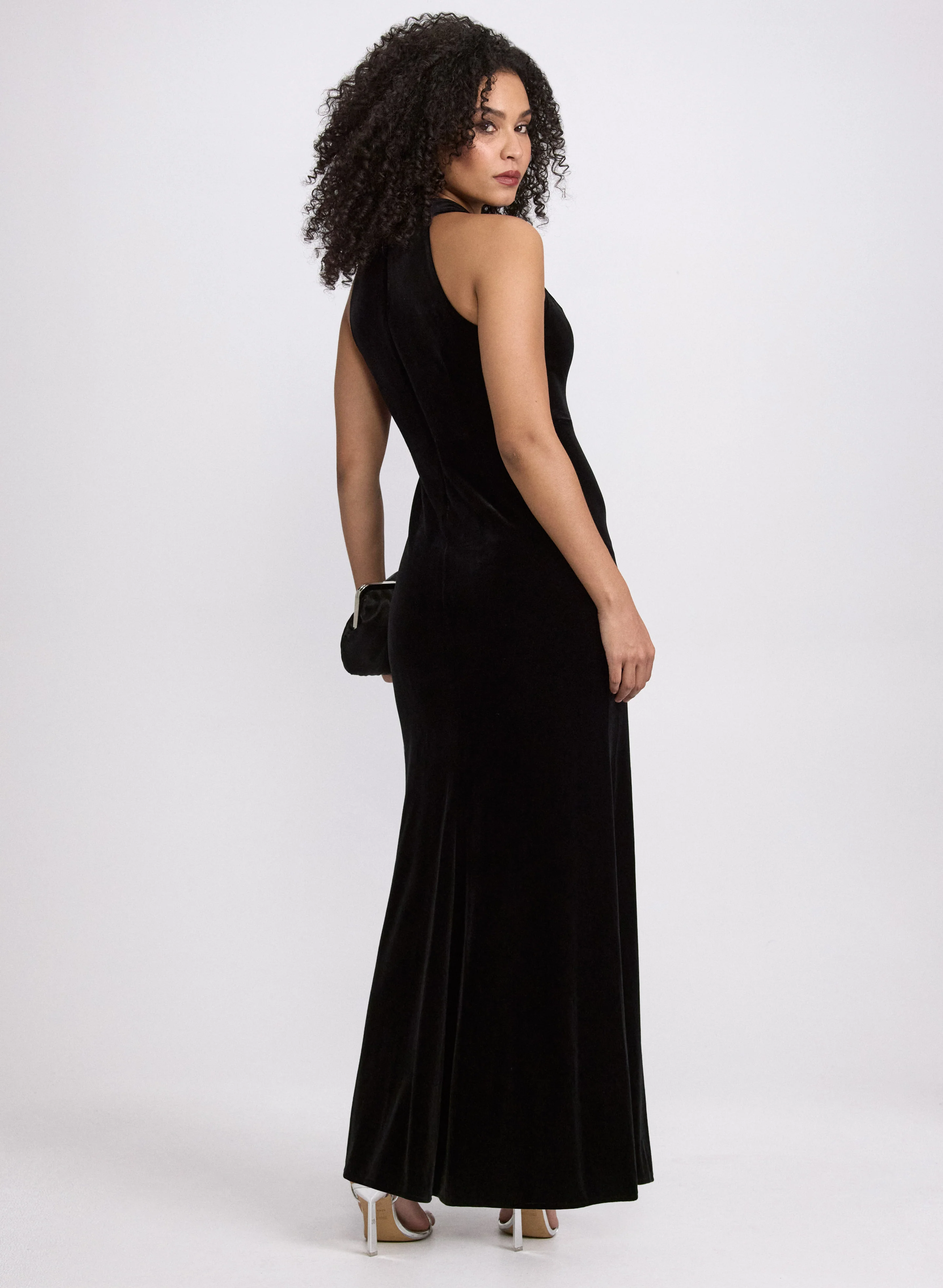 Front Slit Velvet Dress - Image 4