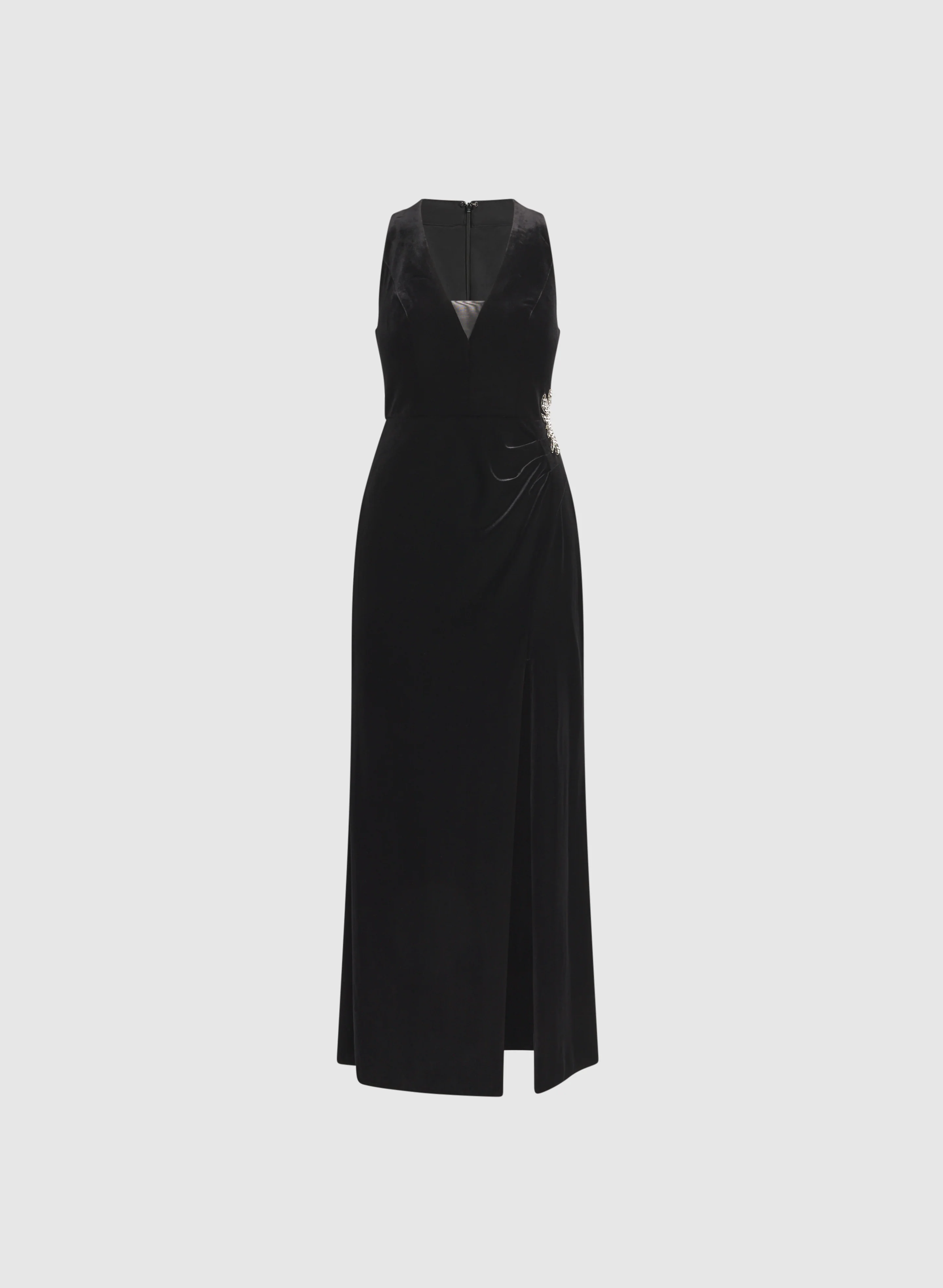 Front Slit Velvet Dress - Image 5