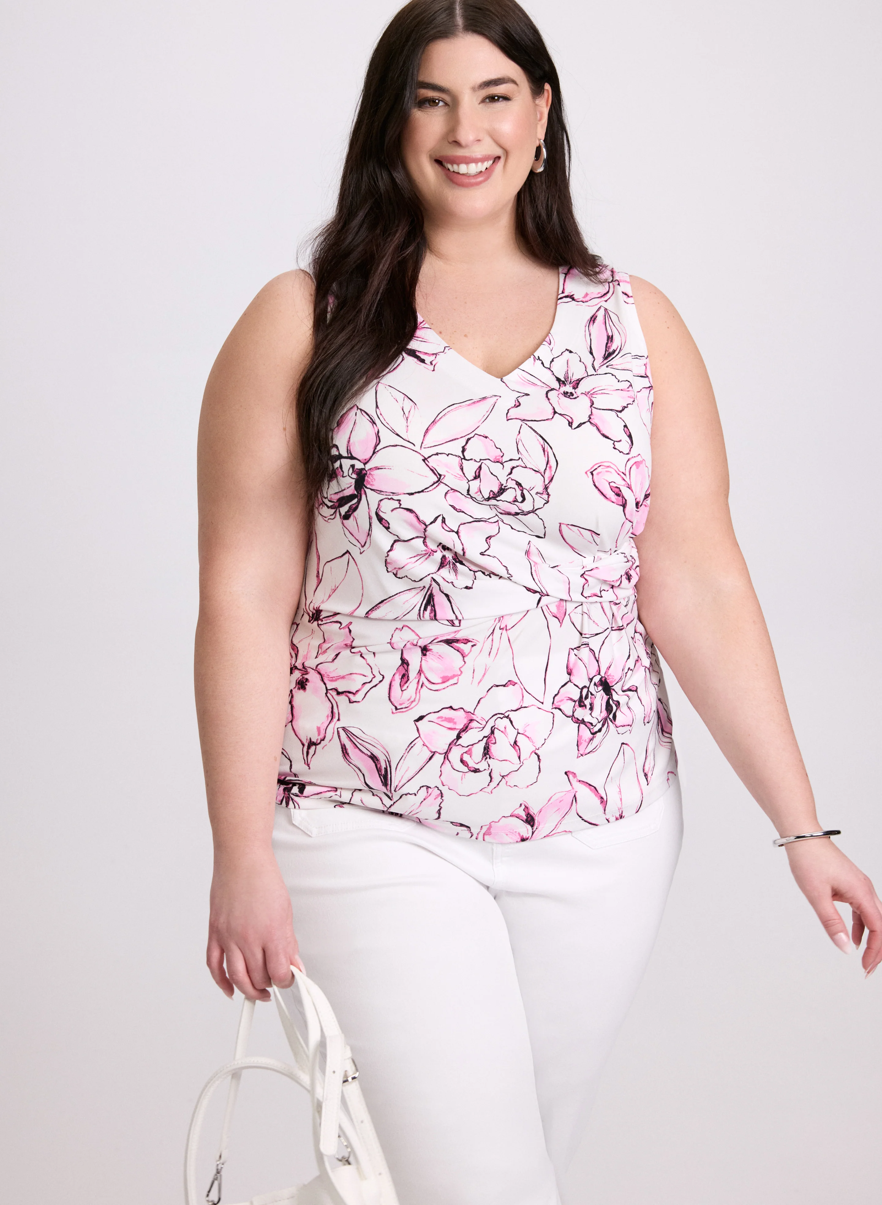 Floral Twist Detail Top