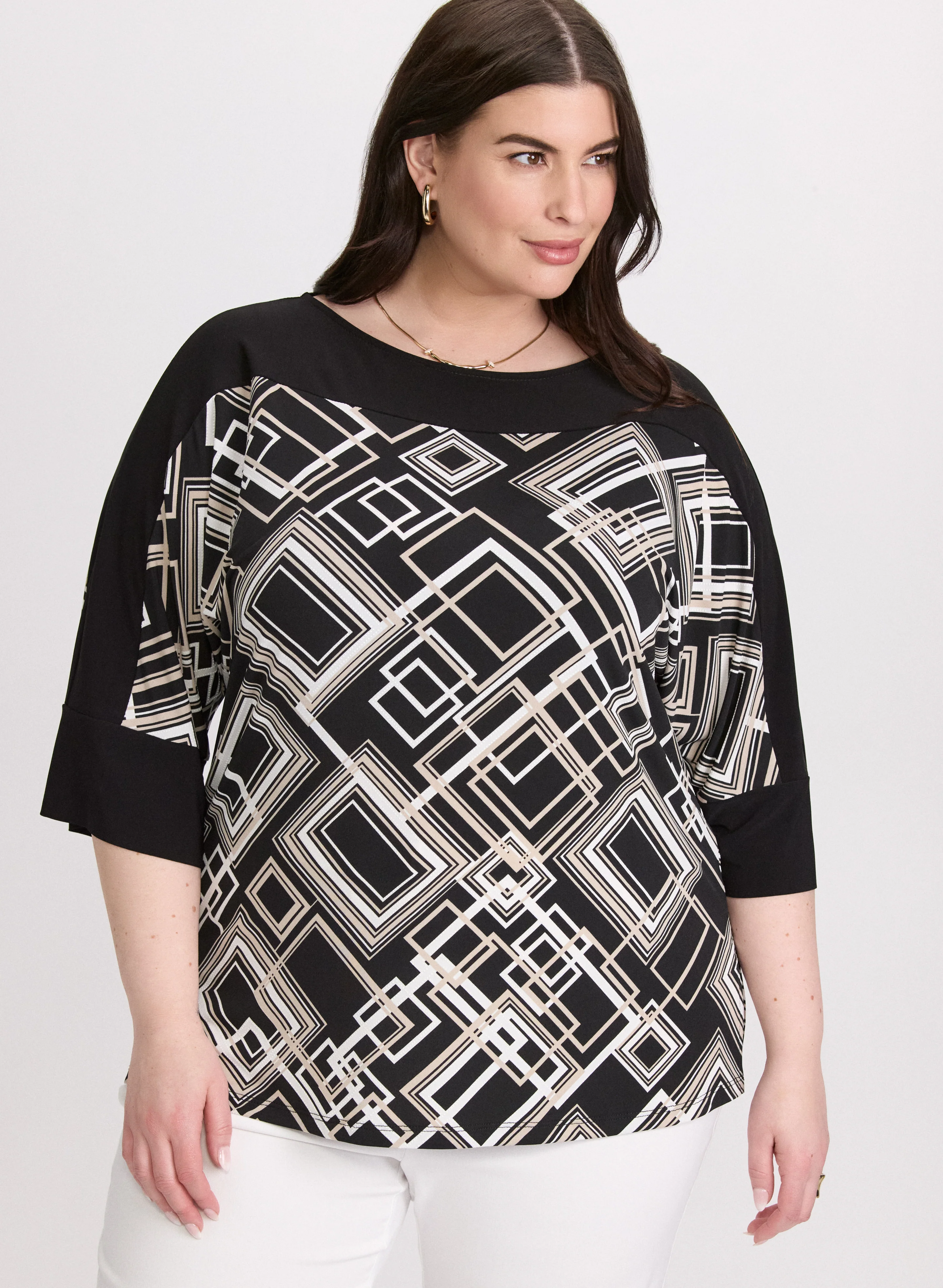 Geometric Colour Block Top