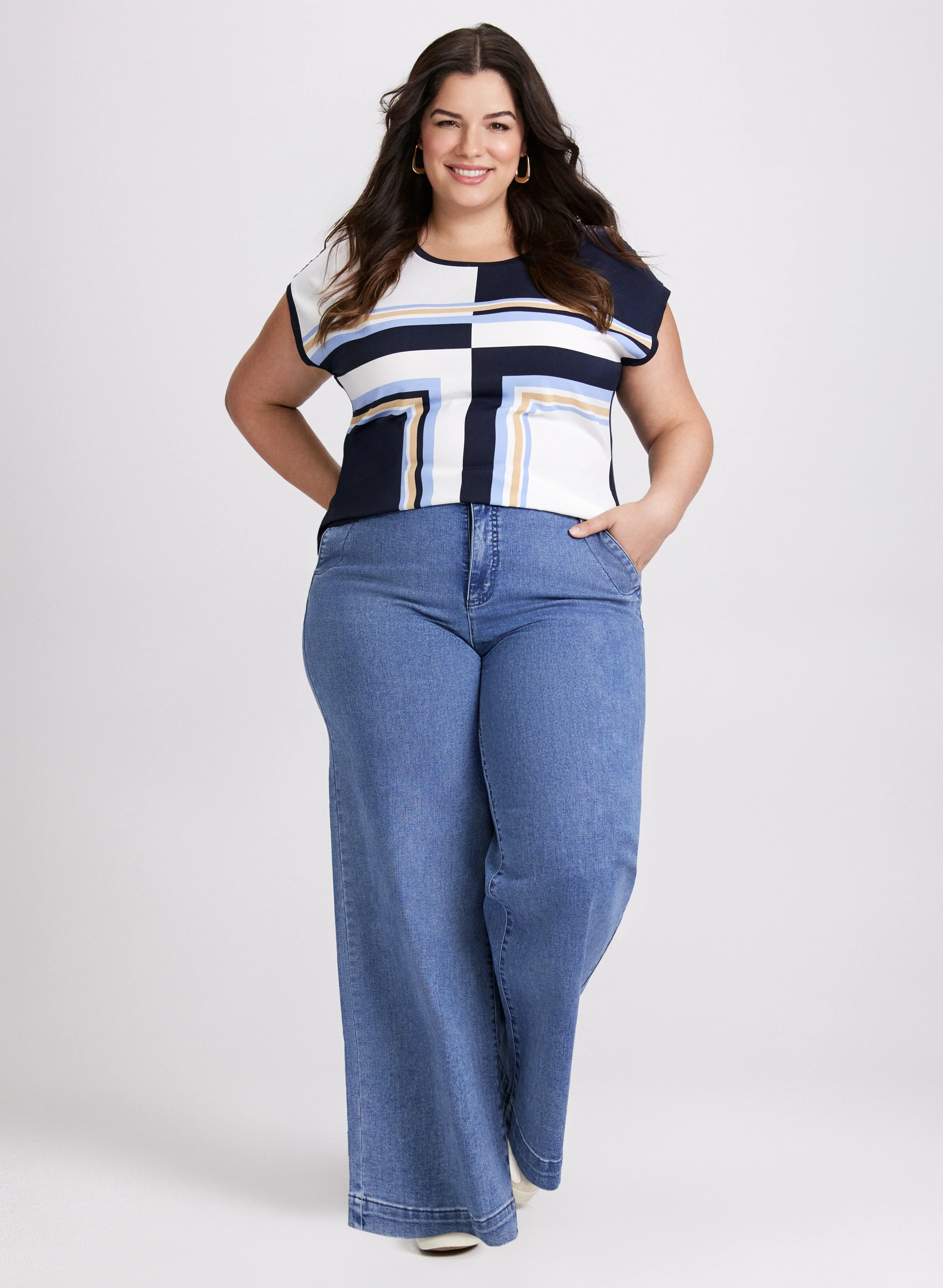 Geometric Print Top - Image 3