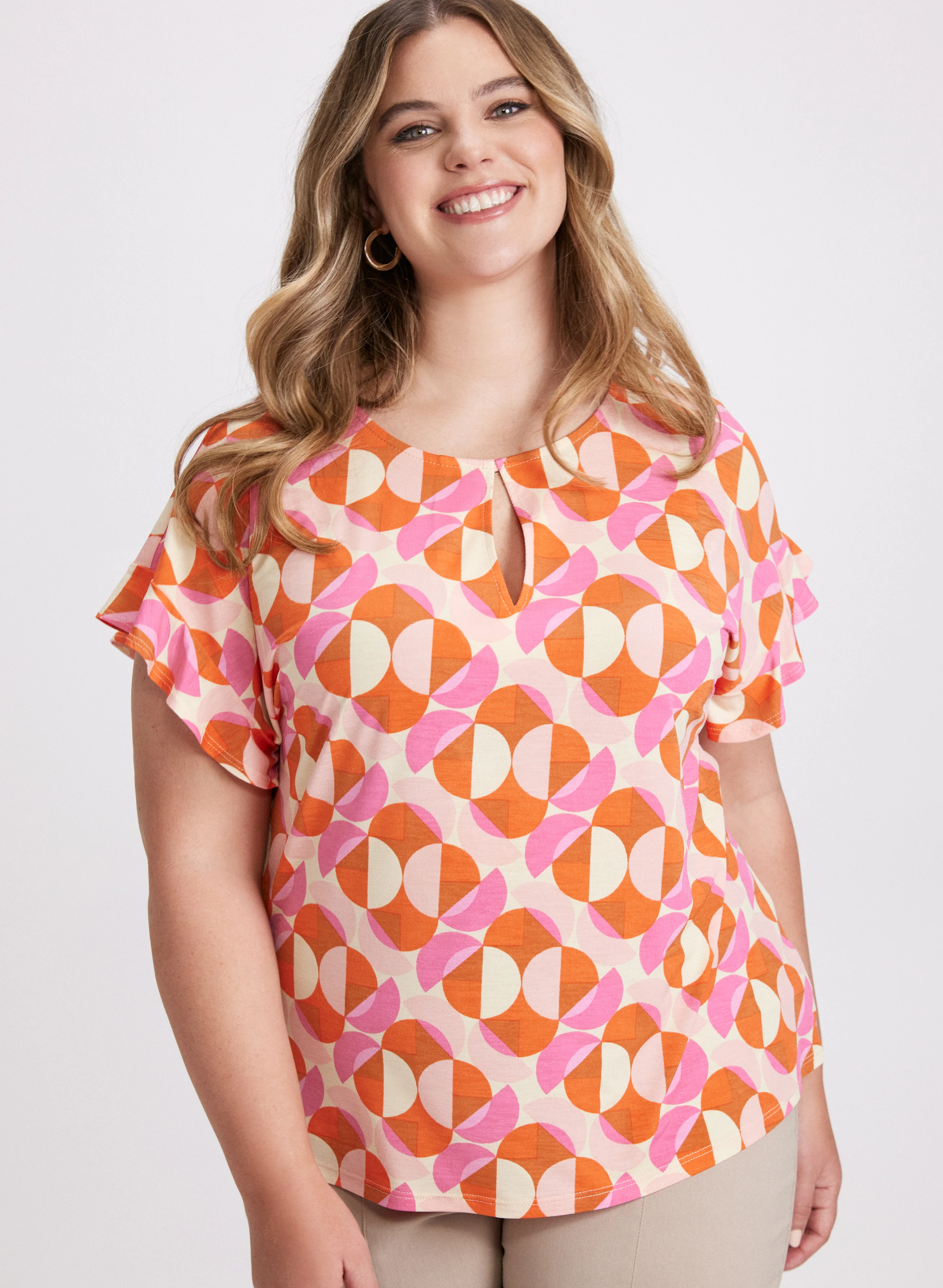 Geometric Print Top - Image 5