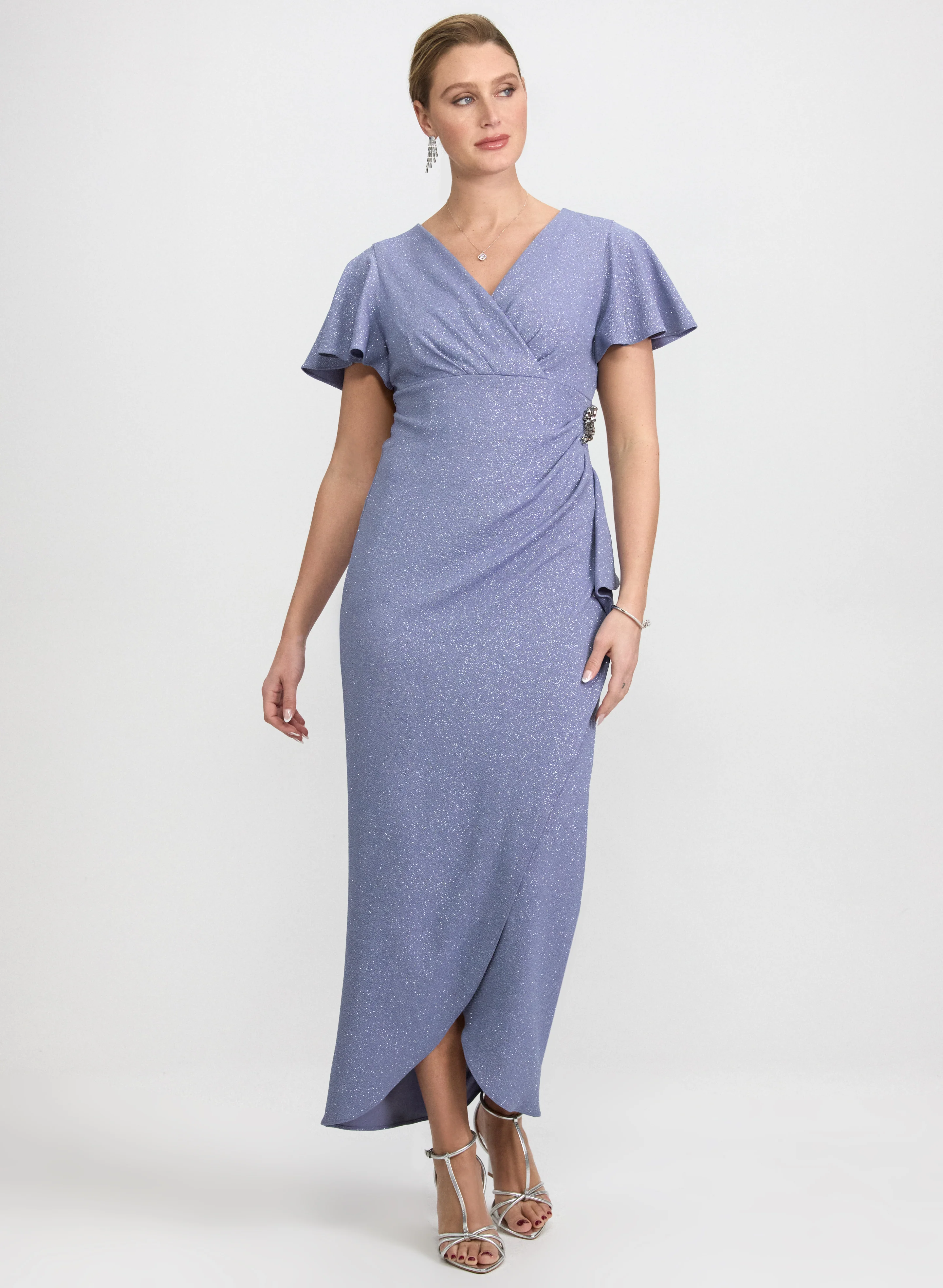 Glitter V-Neck Dress