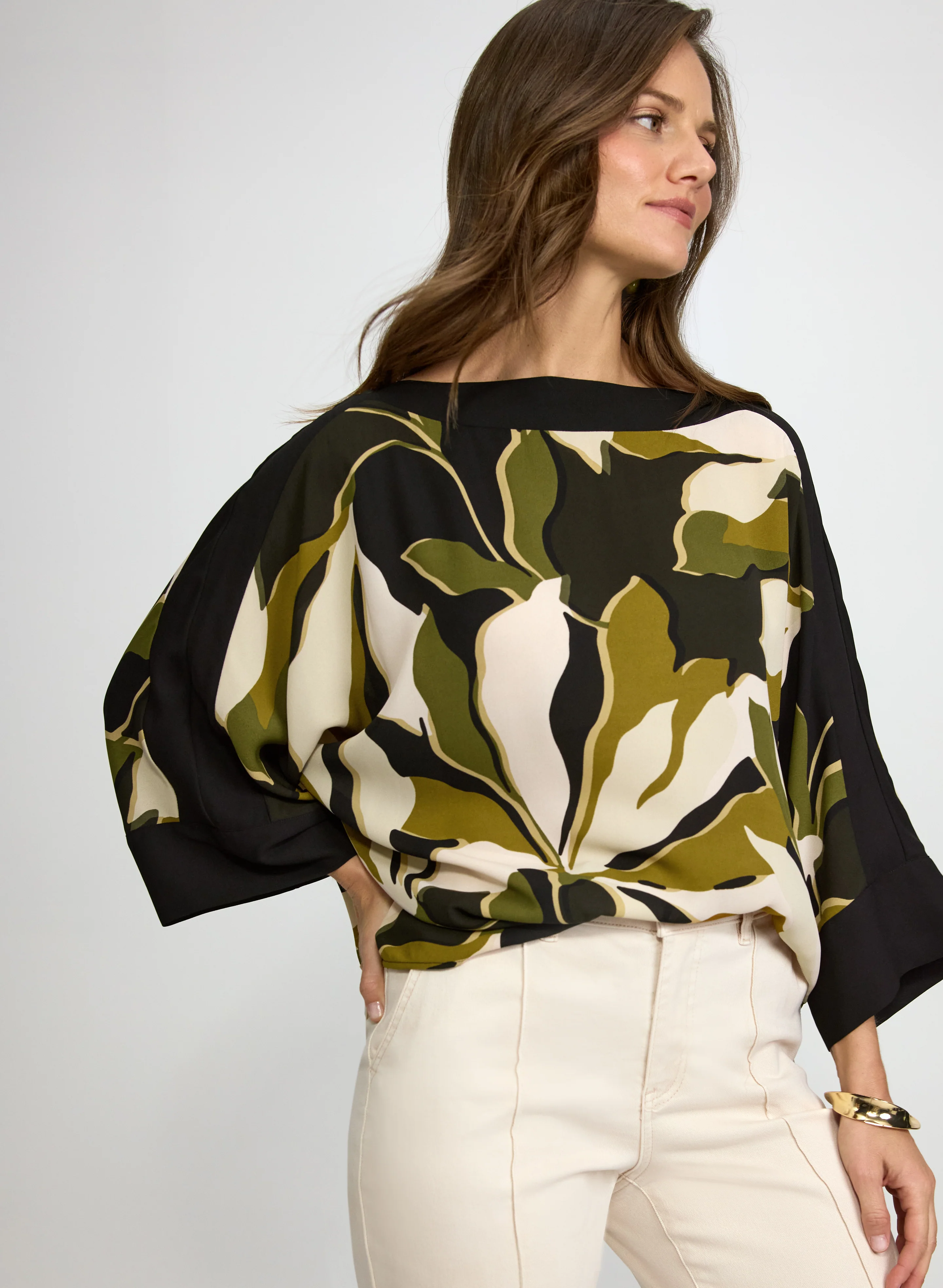 Graphic Floral Print Blouse