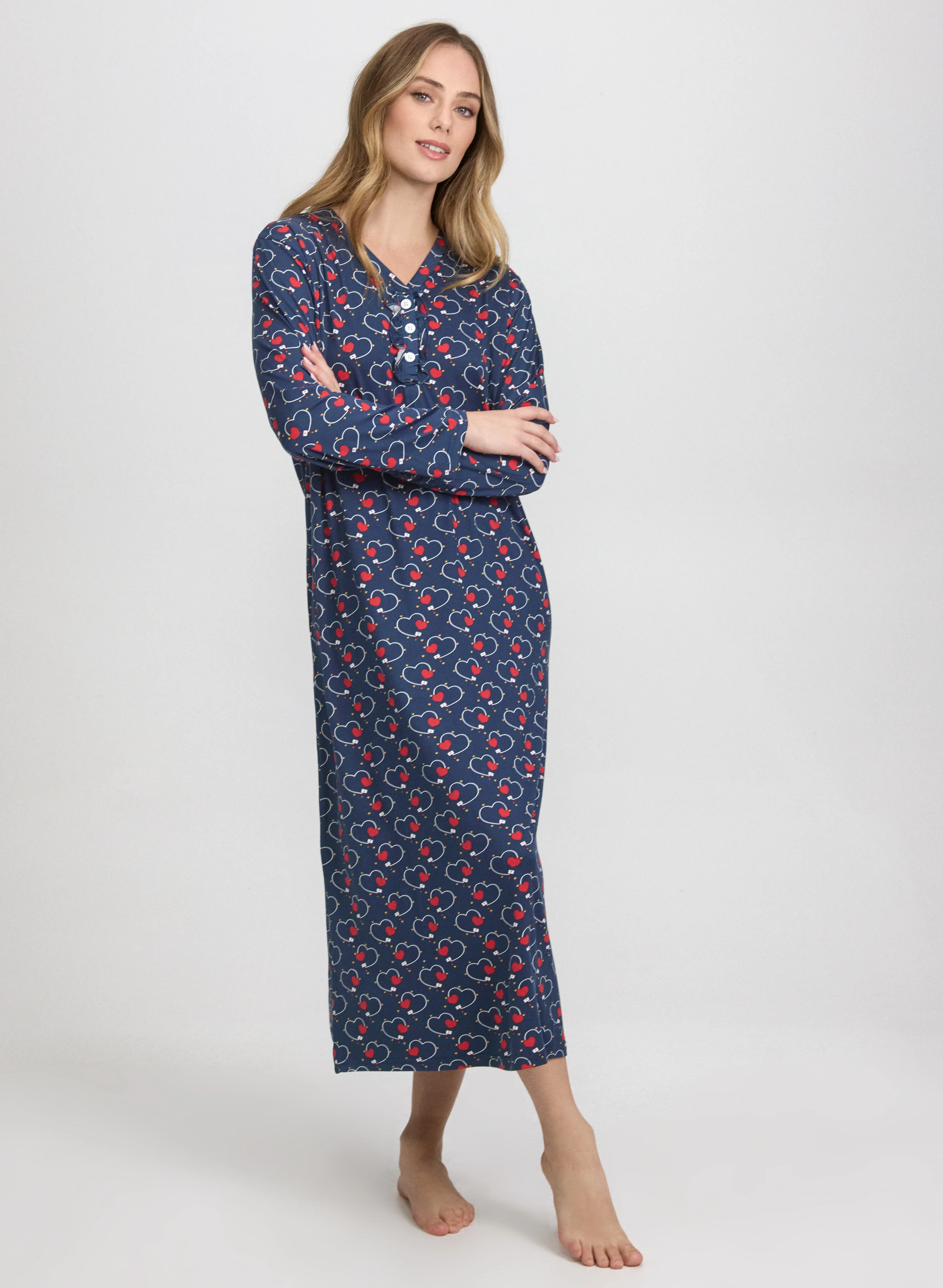 Heart Print Nightgown