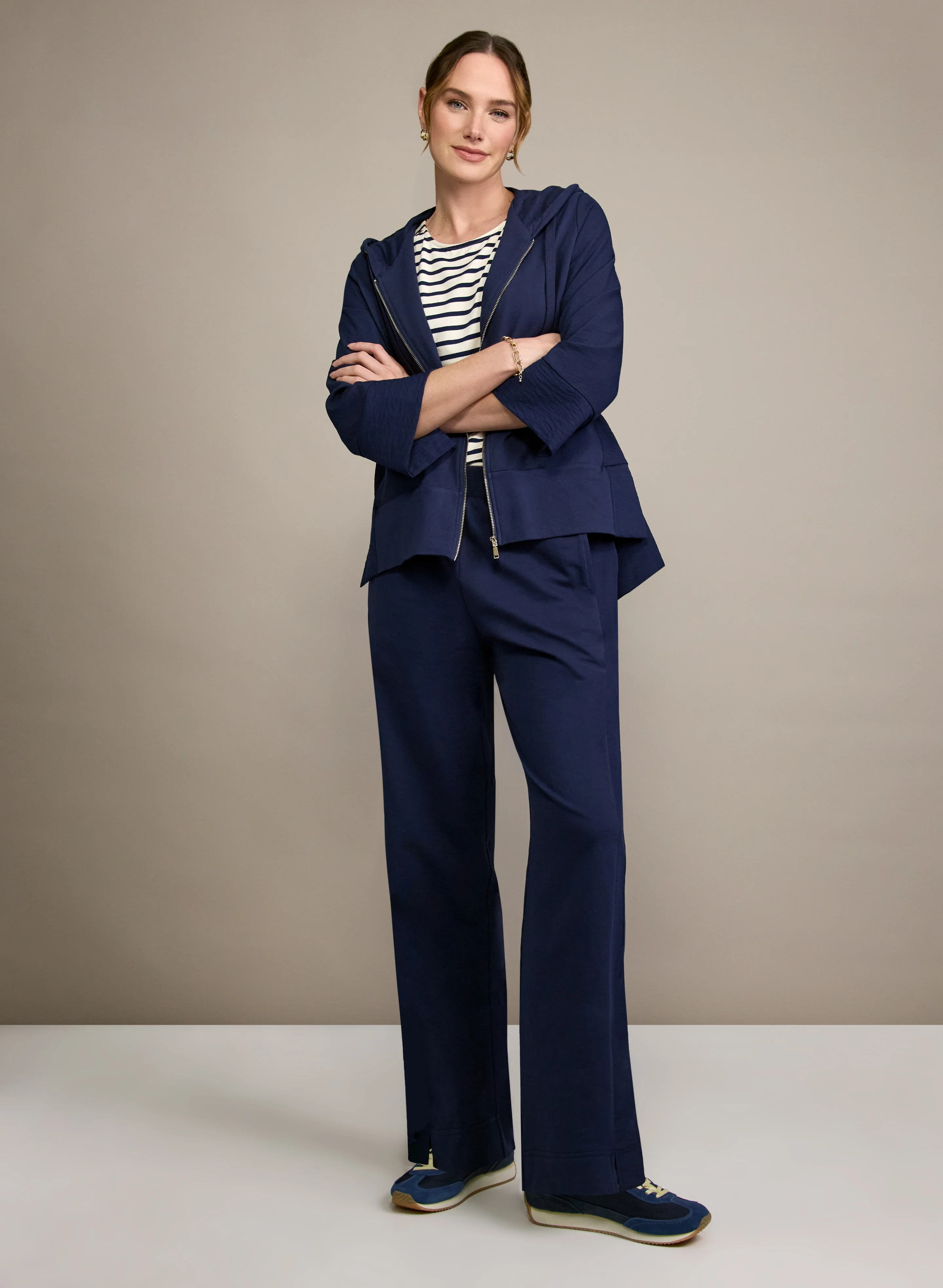 Hooded Zip Front Top & Pull-On Pants