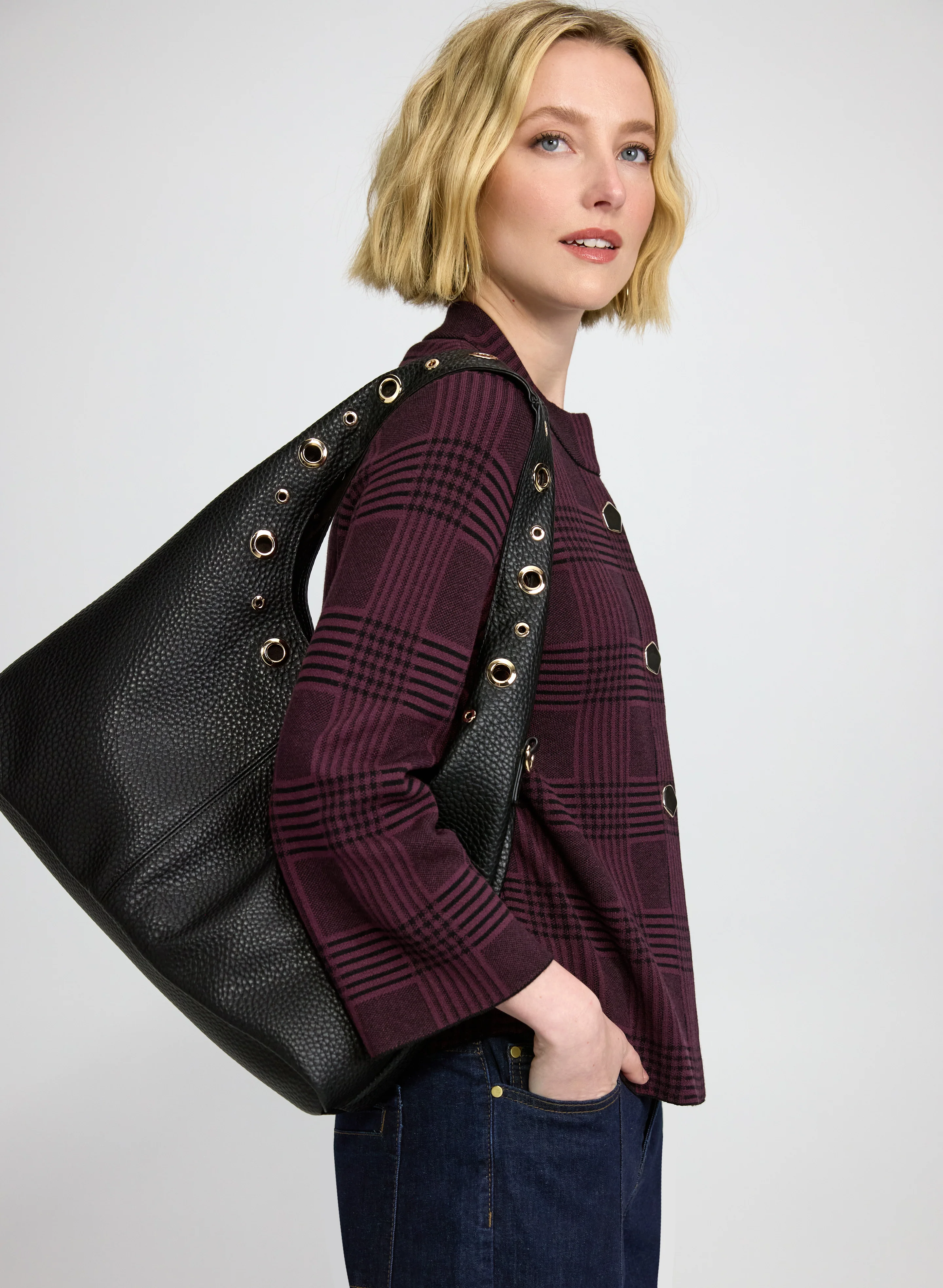Houndstooth Button Cardigan - Image 2