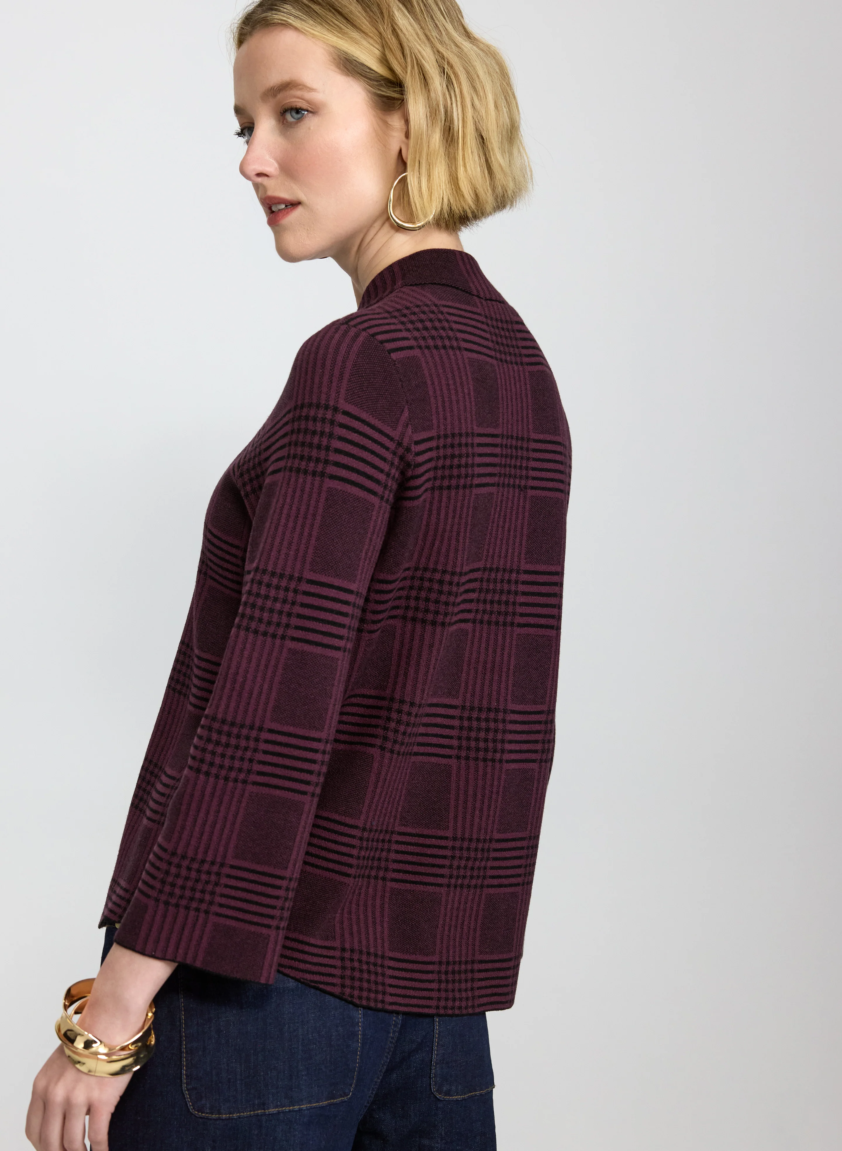 Houndstooth Button Cardigan - Image 3