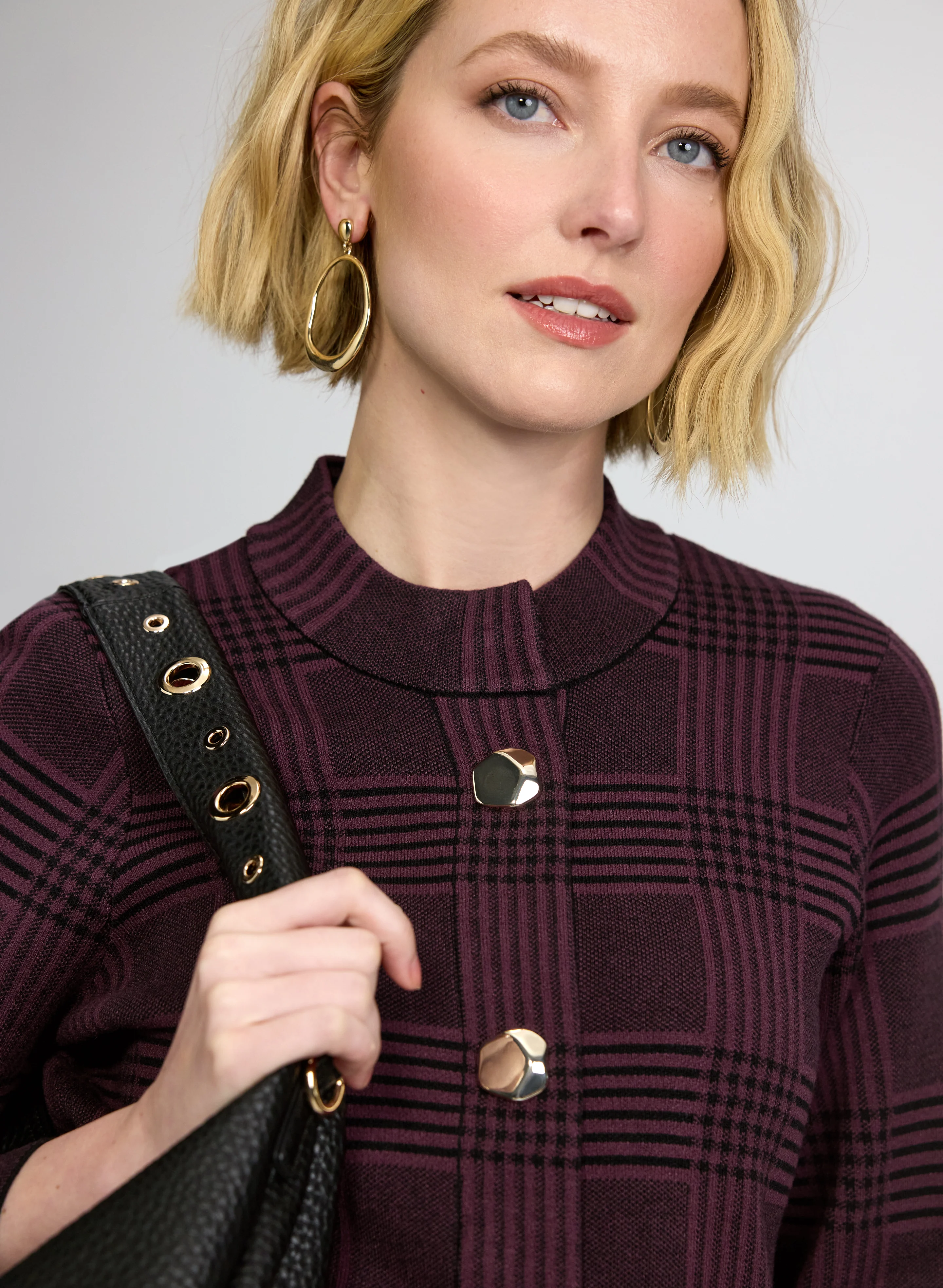 Houndstooth Button Cardigan - Image 5