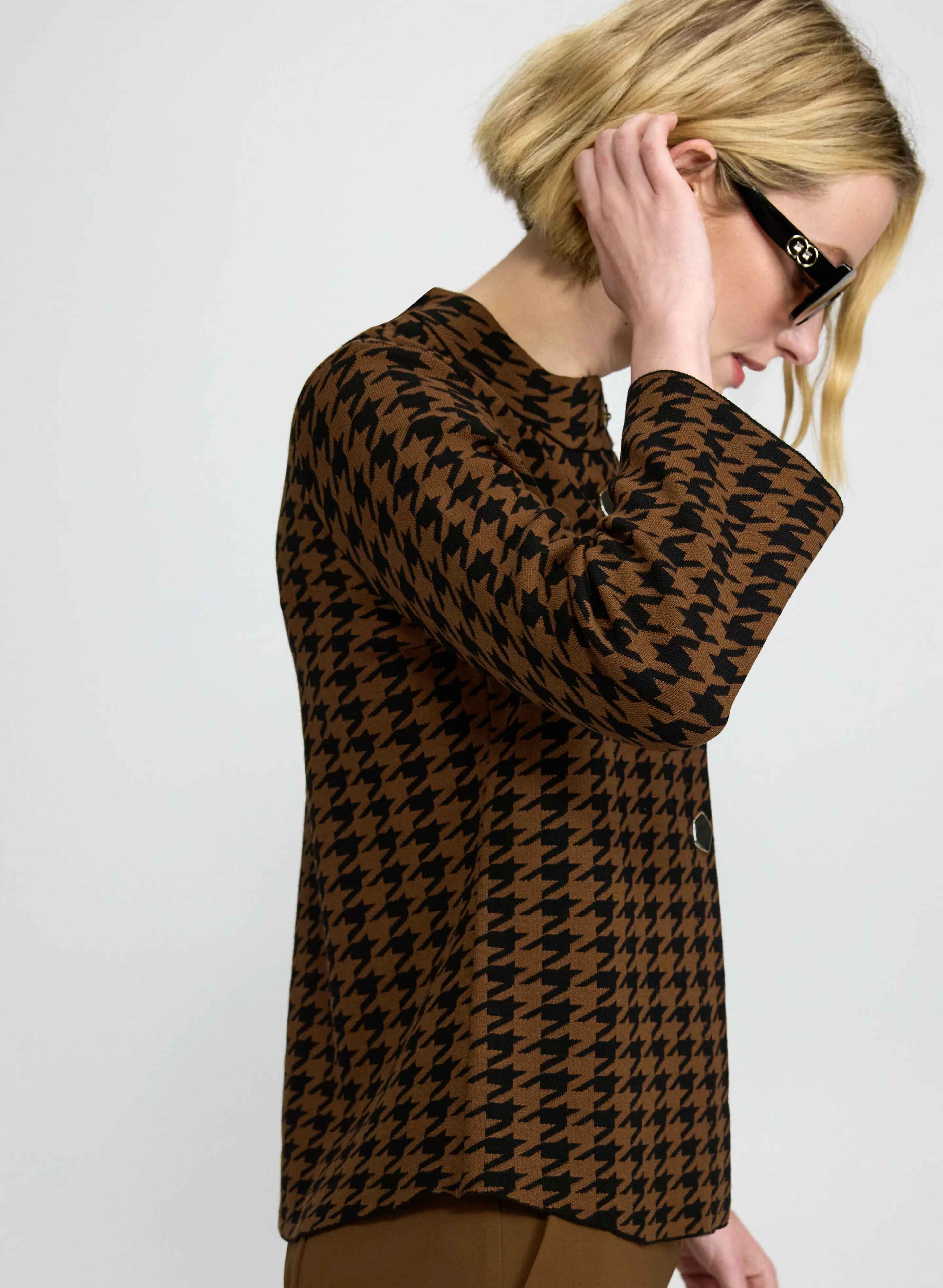 Houndstooth Button Cardigan - Image 2