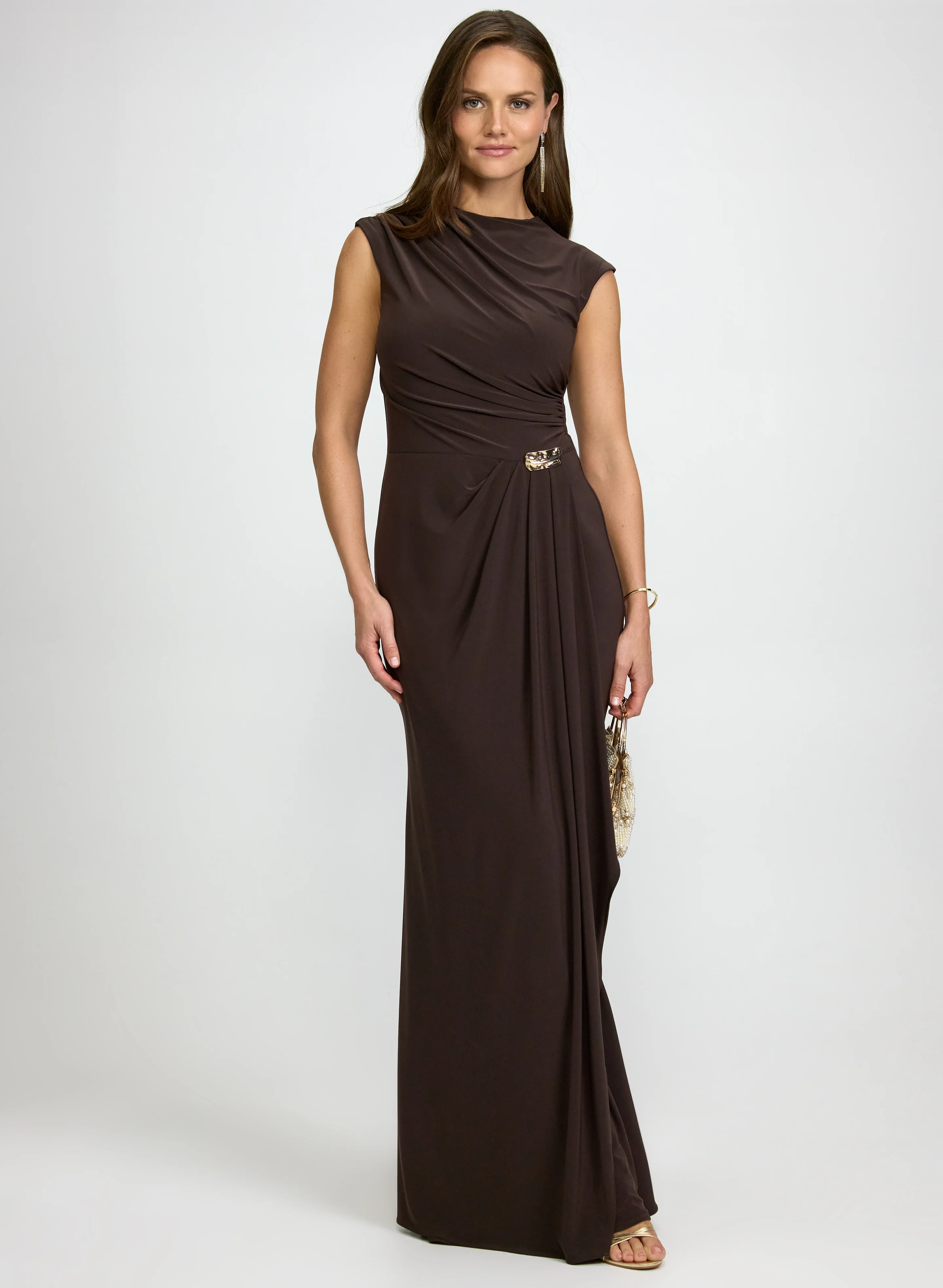 Jewel Embellished Jersey Dress