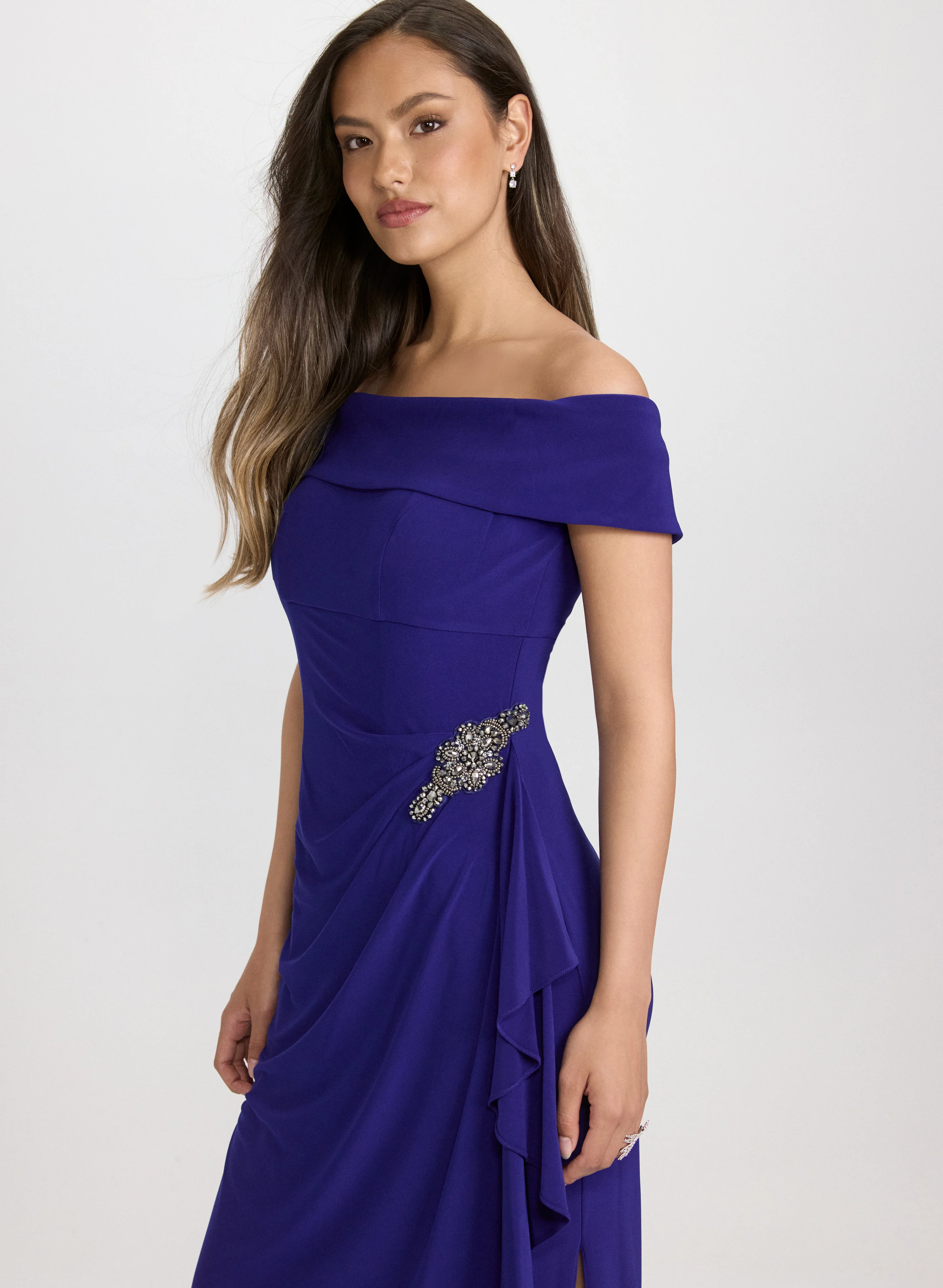 Jeweled Detail Off-Shoulder Dress - Image 2