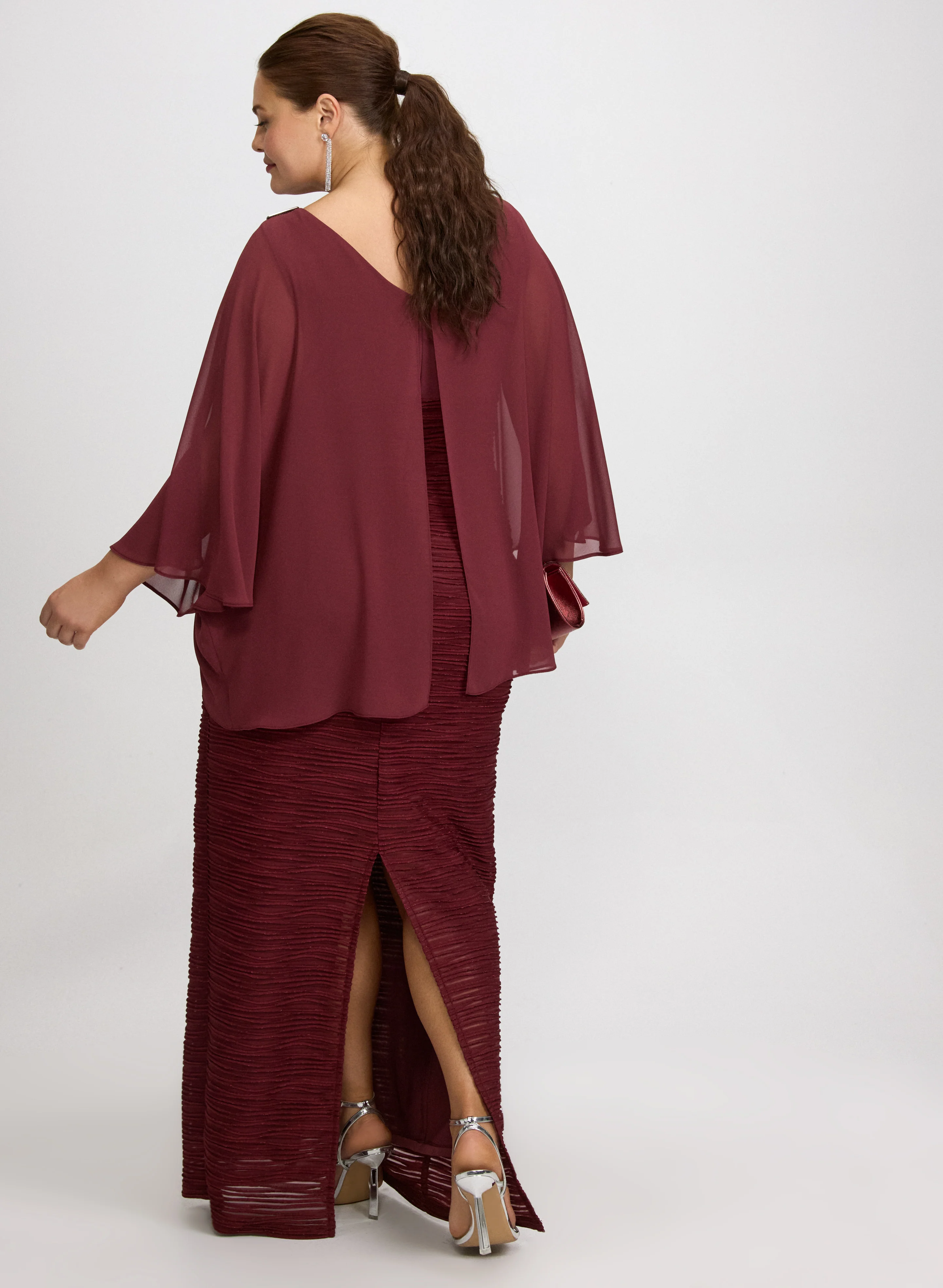 Joseph Ribkoff - Capelet Overlay Dress - Image 2
