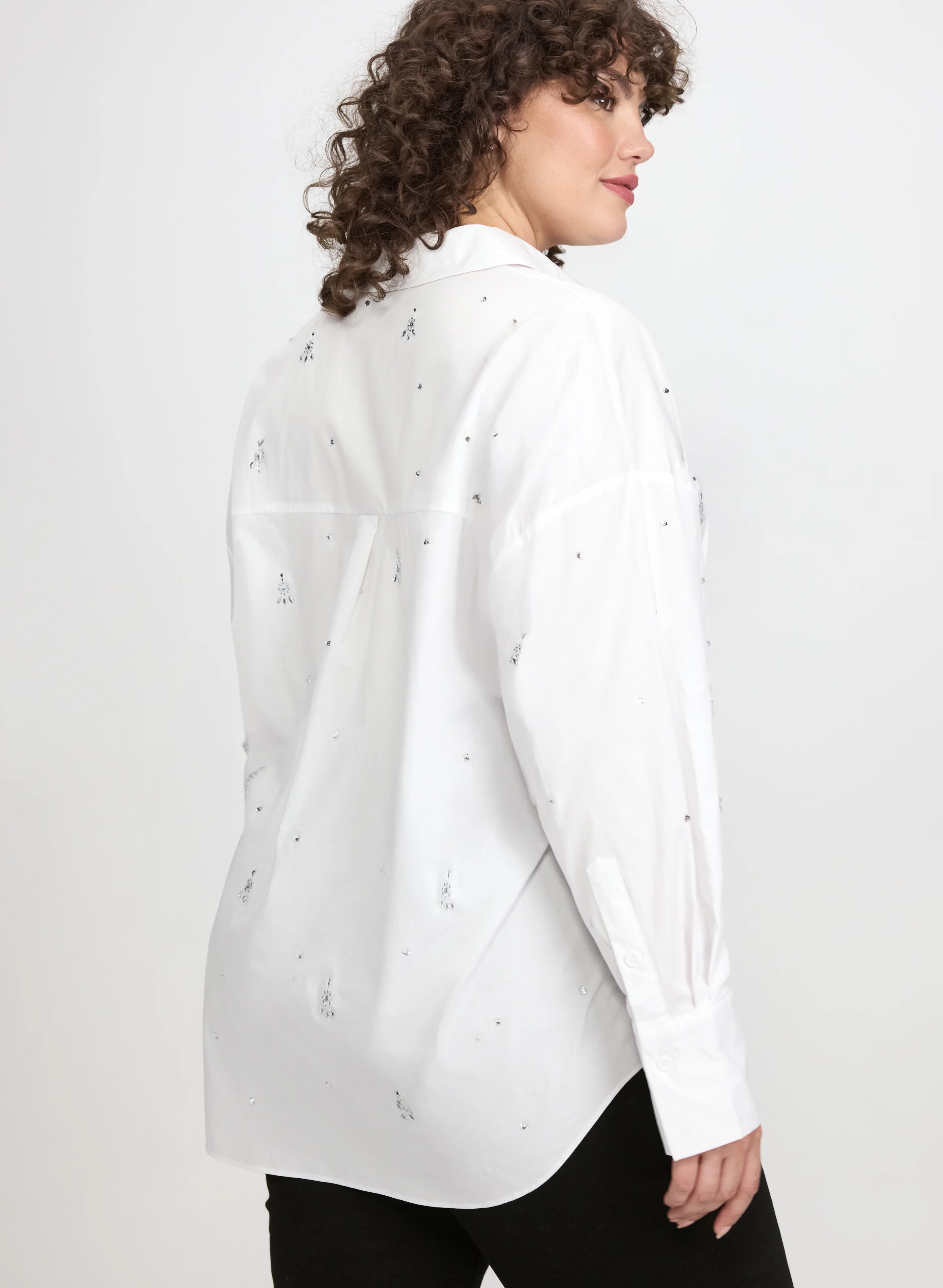 Joseph Ribkoff - Crystal Cluster Embellished Blouse - Image 4