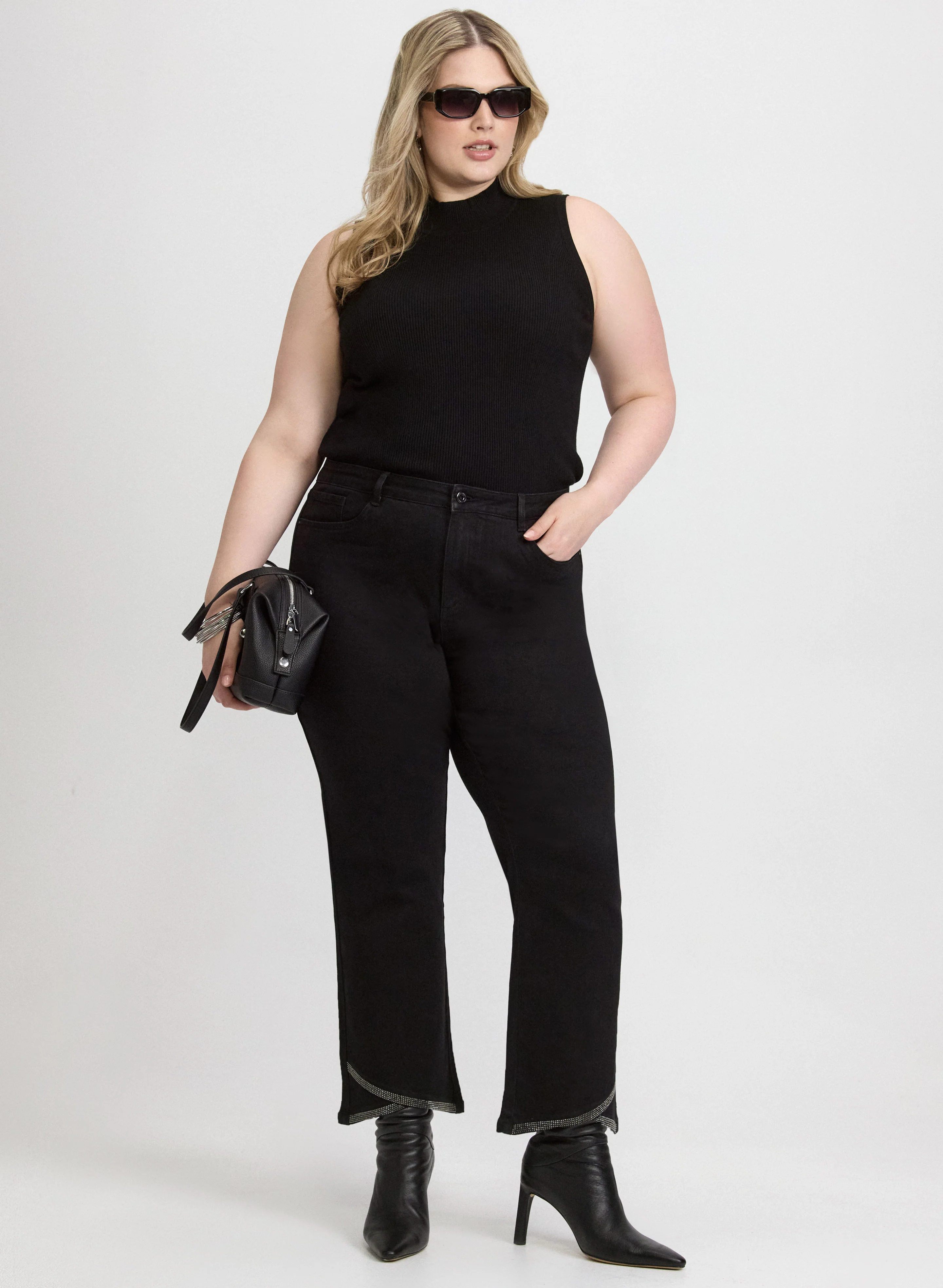 Joseph Ribkoff - Embellished Hem Flare-Leg Jeans - Image 3