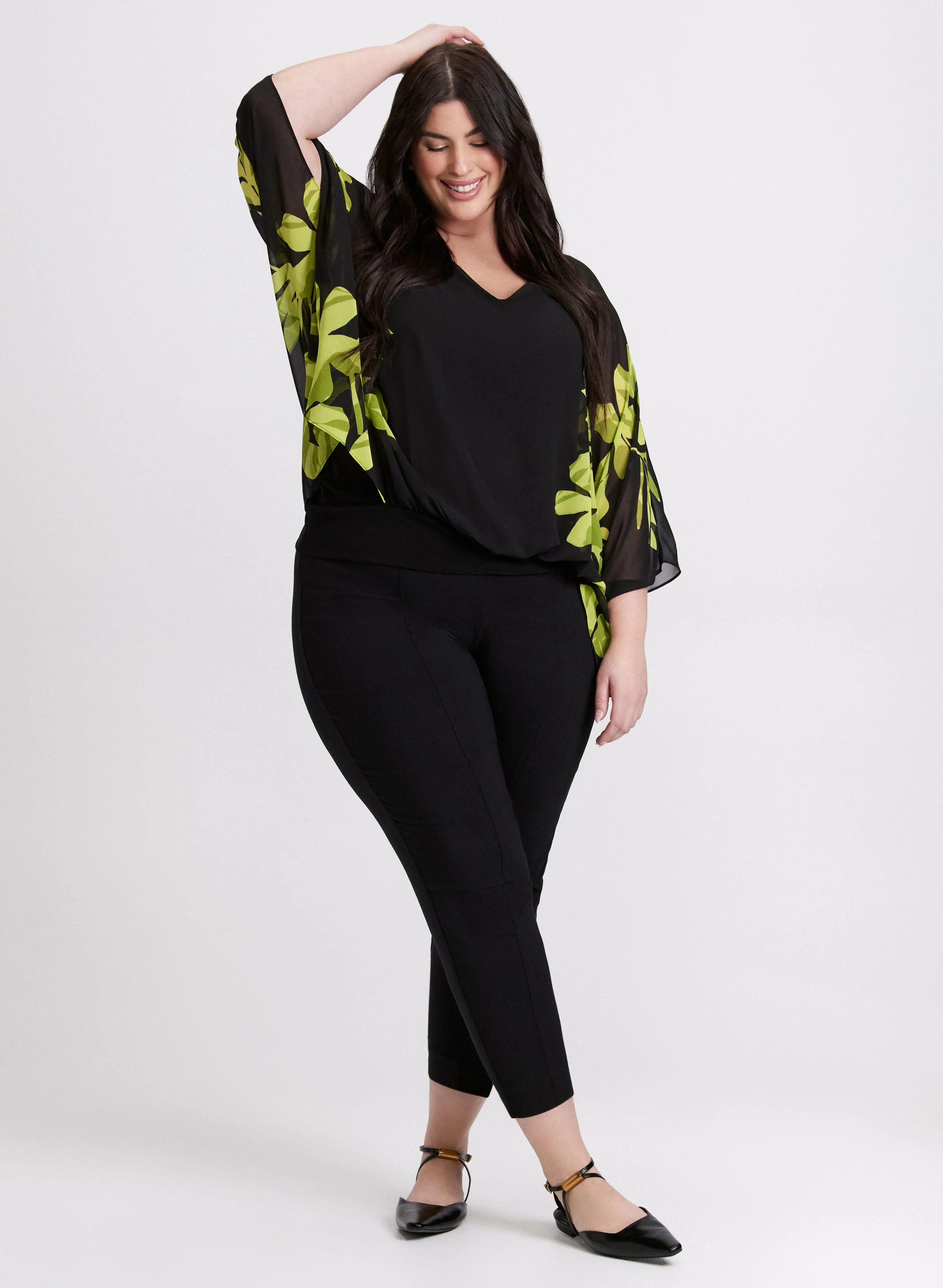 Joseph Ribkoff - Sheer Floral Print Blouse - Image 3