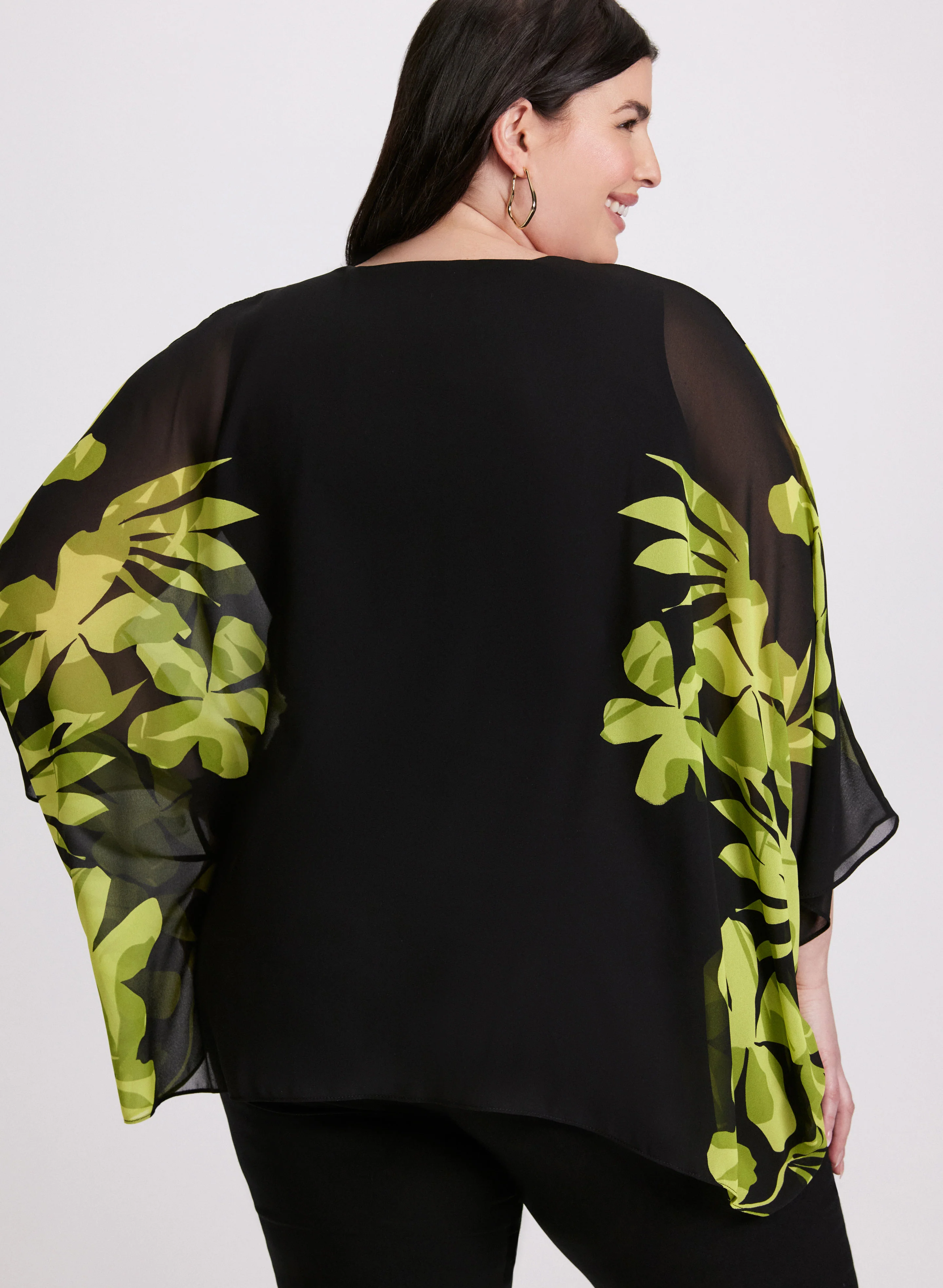 Joseph Ribkoff - Sheer Floral Print Blouse - Image 4
