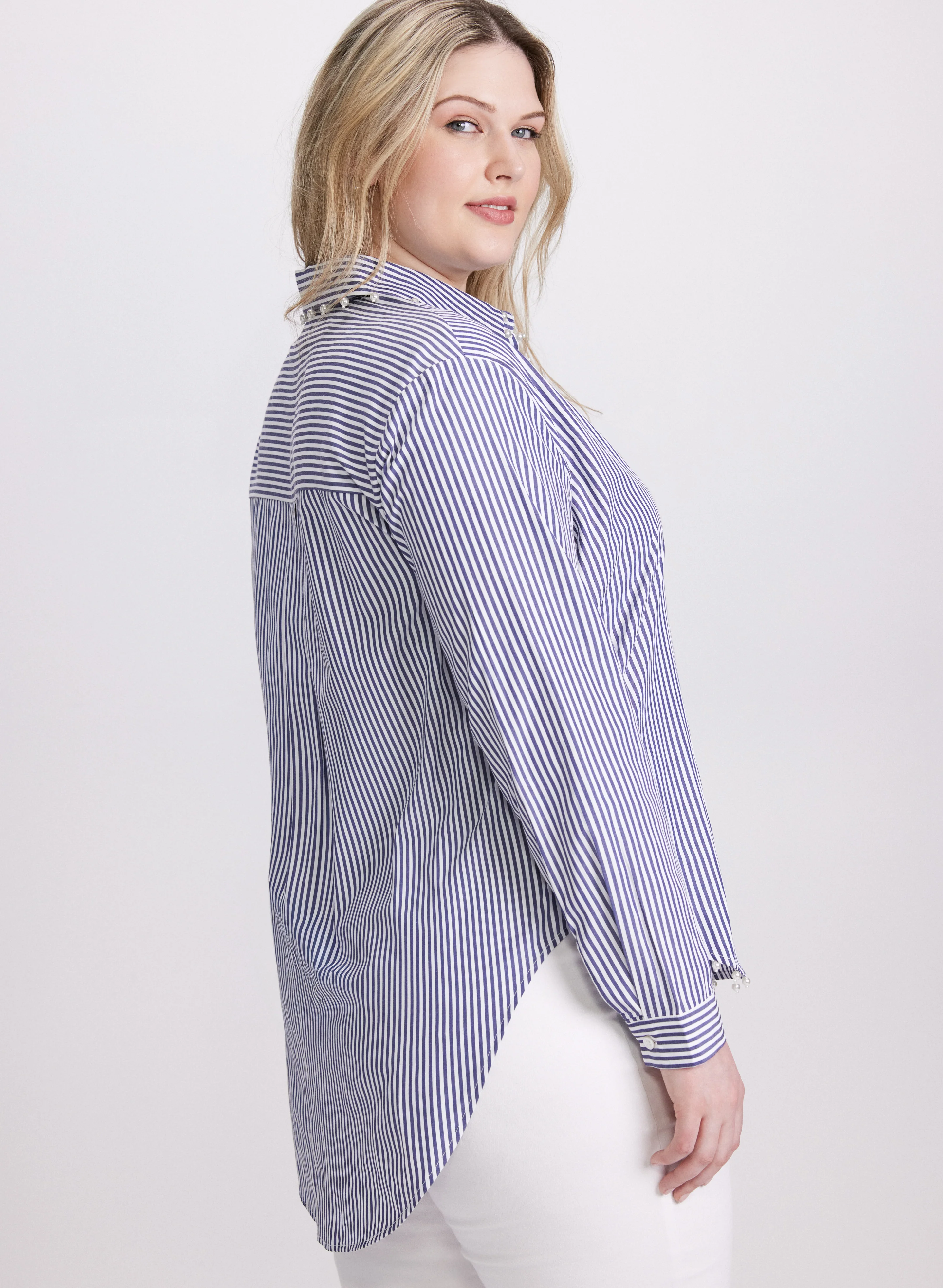 Joseph Ribkoff - Striped Button-Down Blouse - Image 2