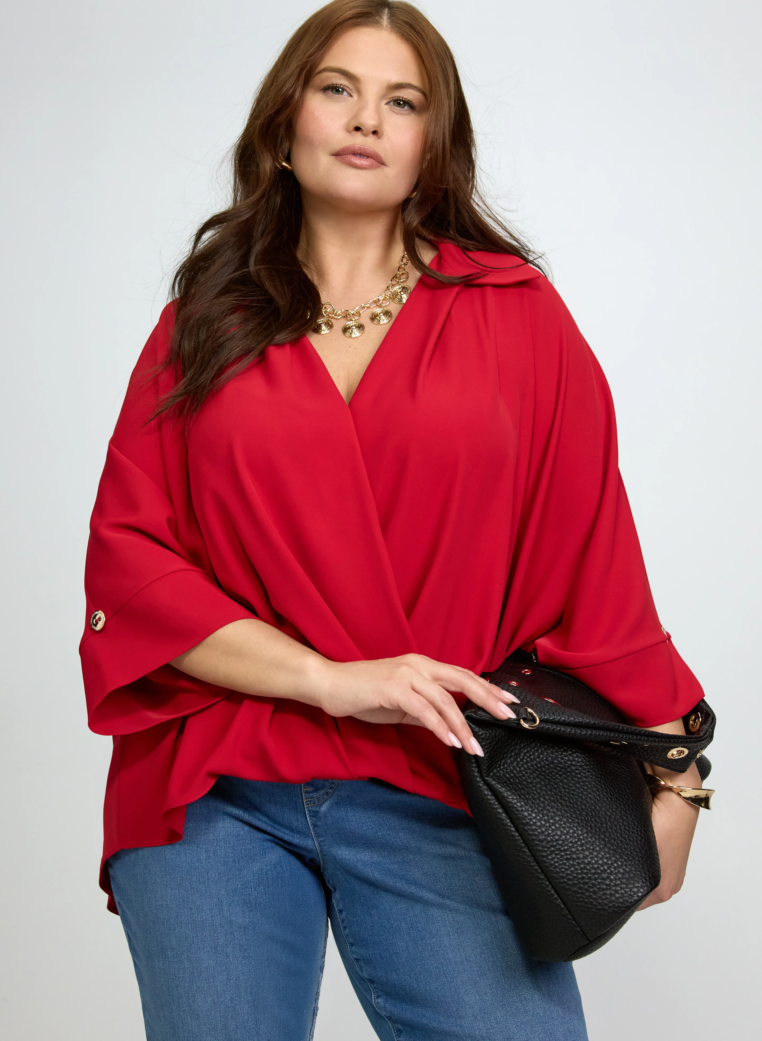 Joseph Ribkoff - Wrap Shirt Collar Blouse