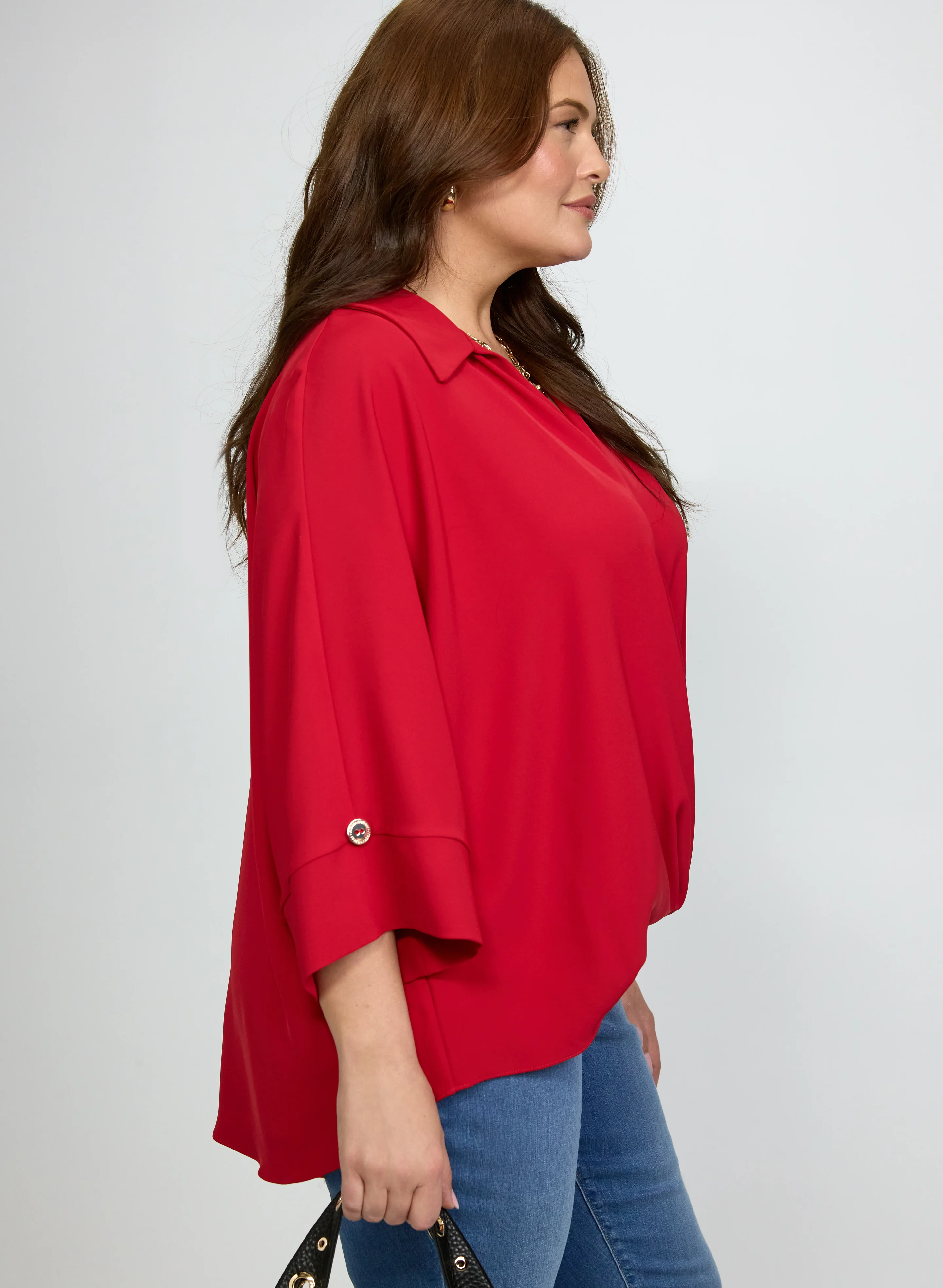 Joseph Ribkoff - Wrap Shirt Collar Blouse - Image 2