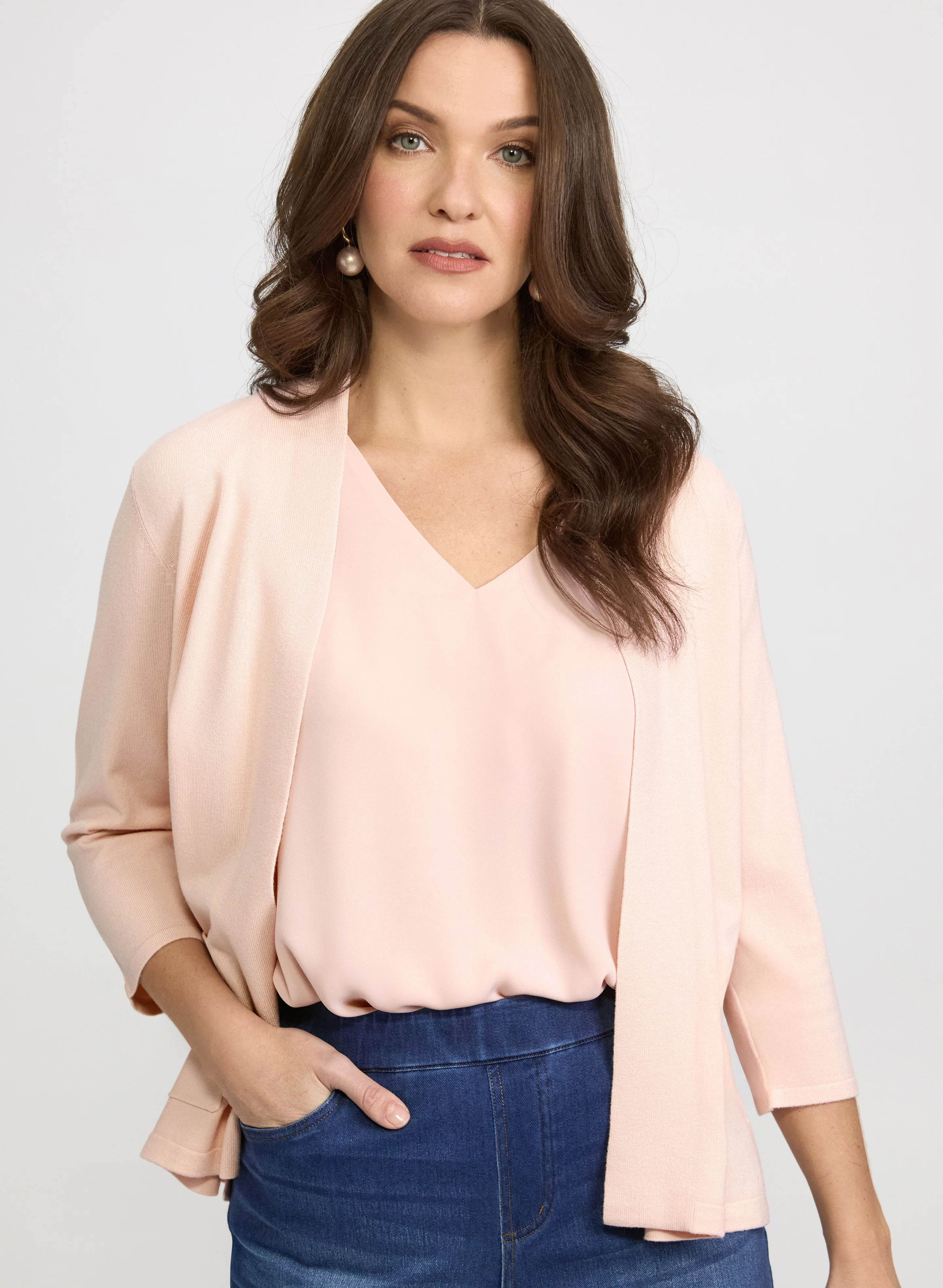 Knit Open-Front Cardigan