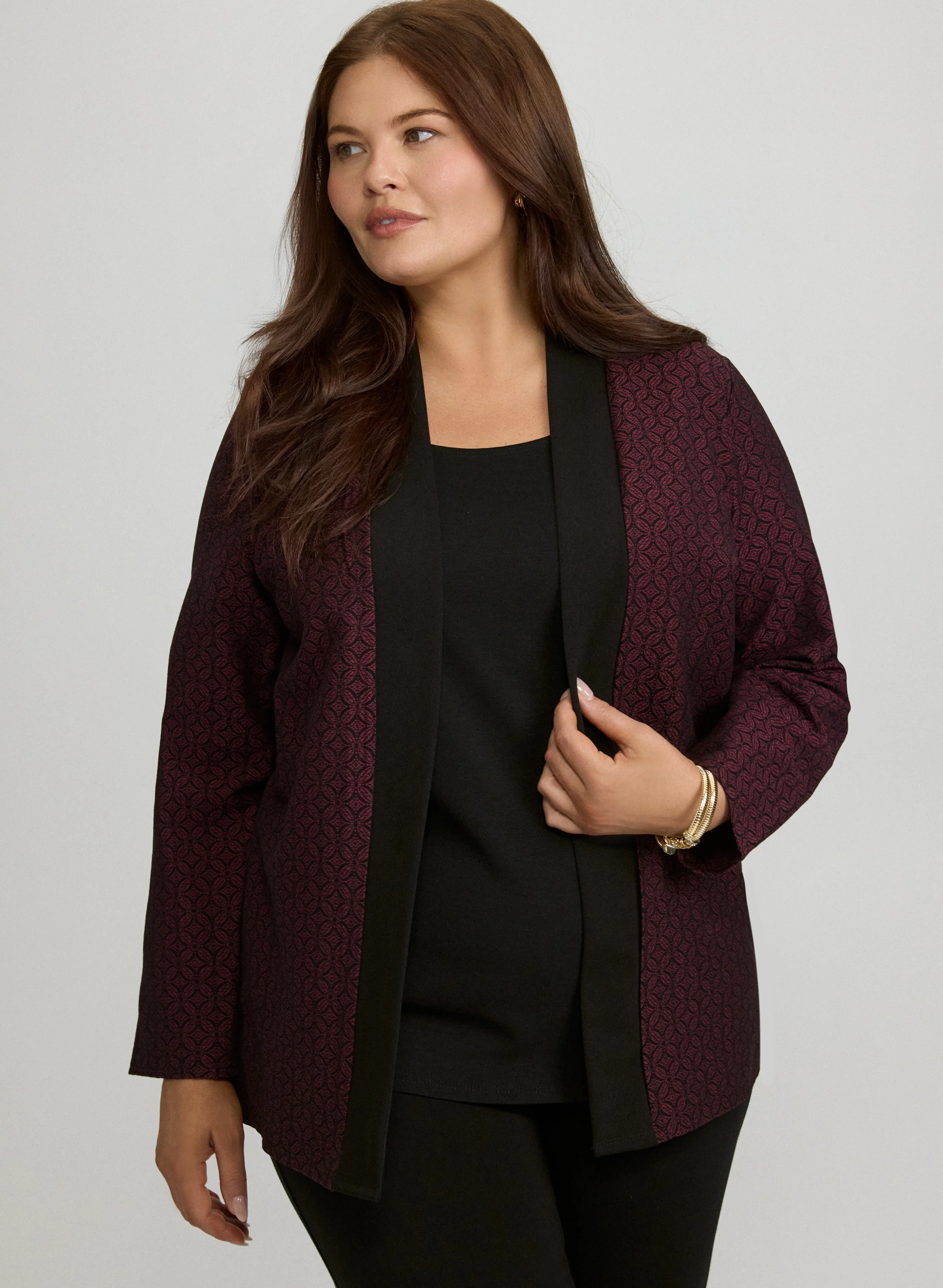 Knitwear Geometric Long Sleeve Crew Neck