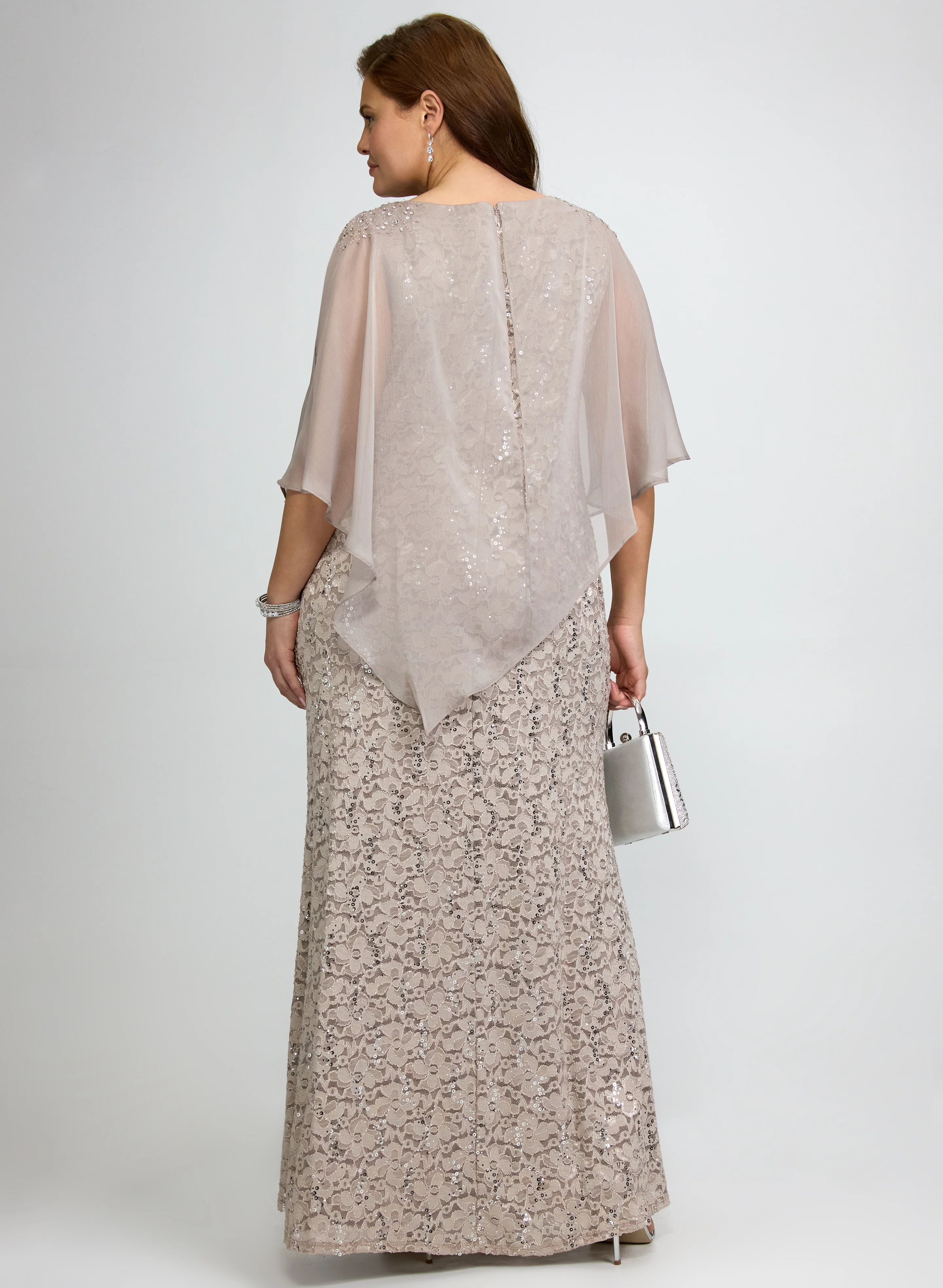 Lace Capelet Overlay Dress - Image 4