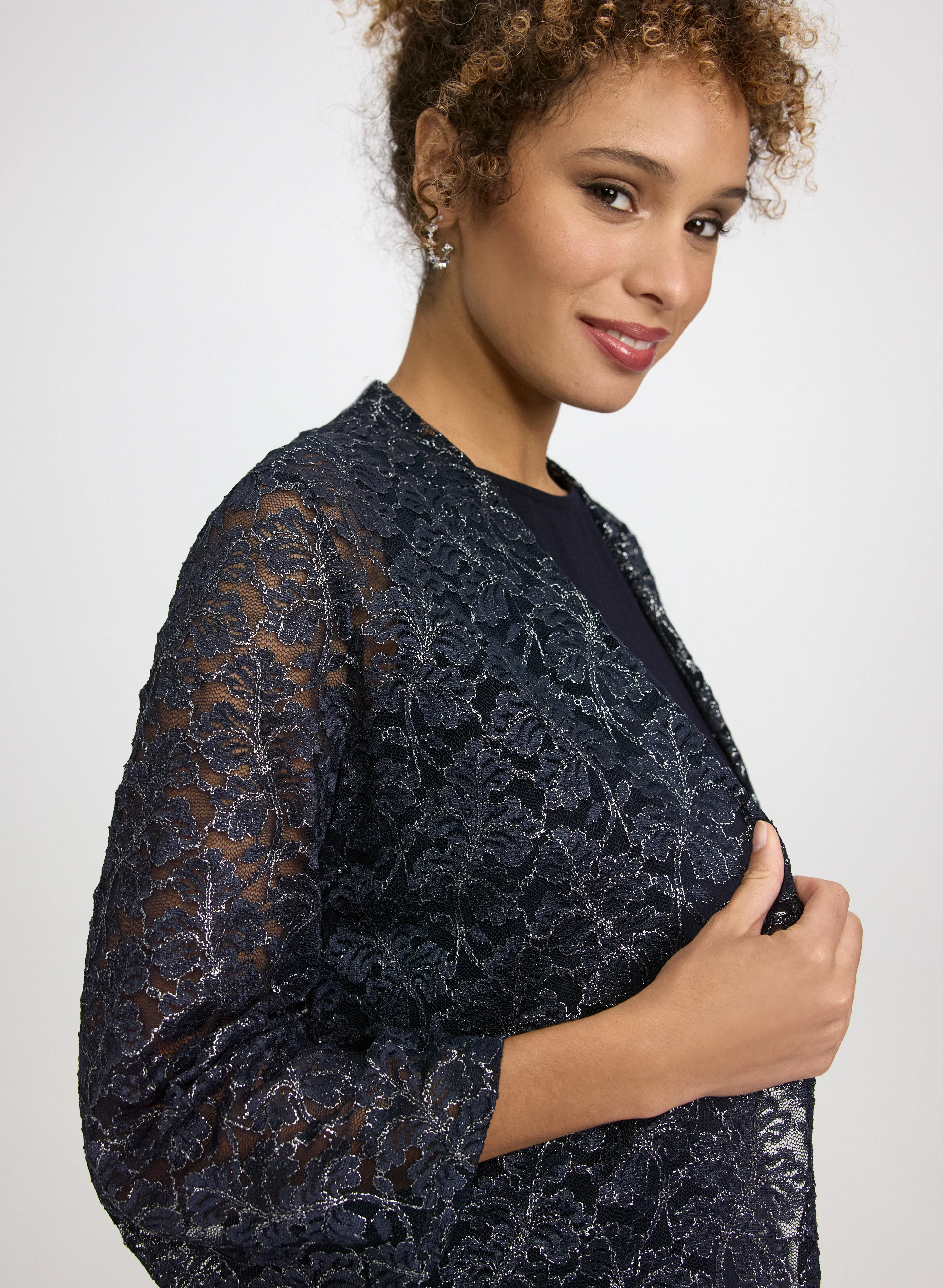 Lace Jacket, Top & Pants Set - Image 3