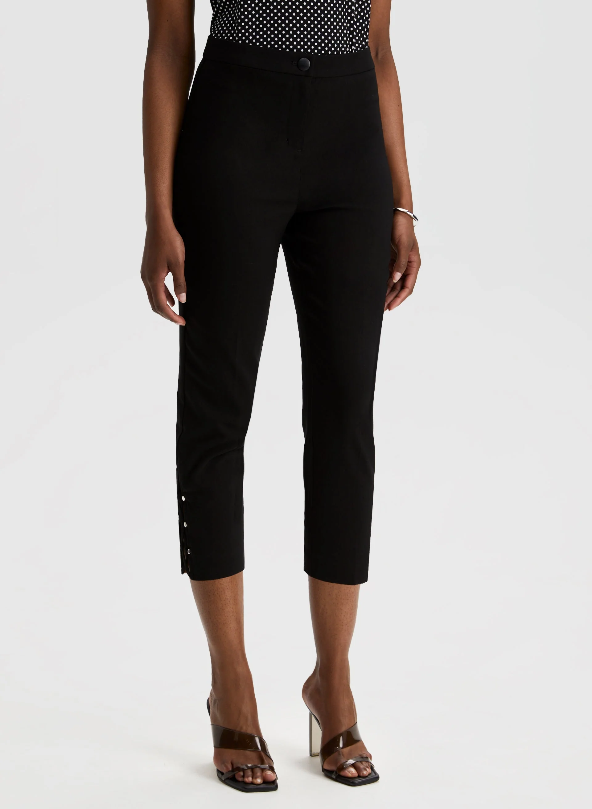 Lace-Up Detail Capri Pants