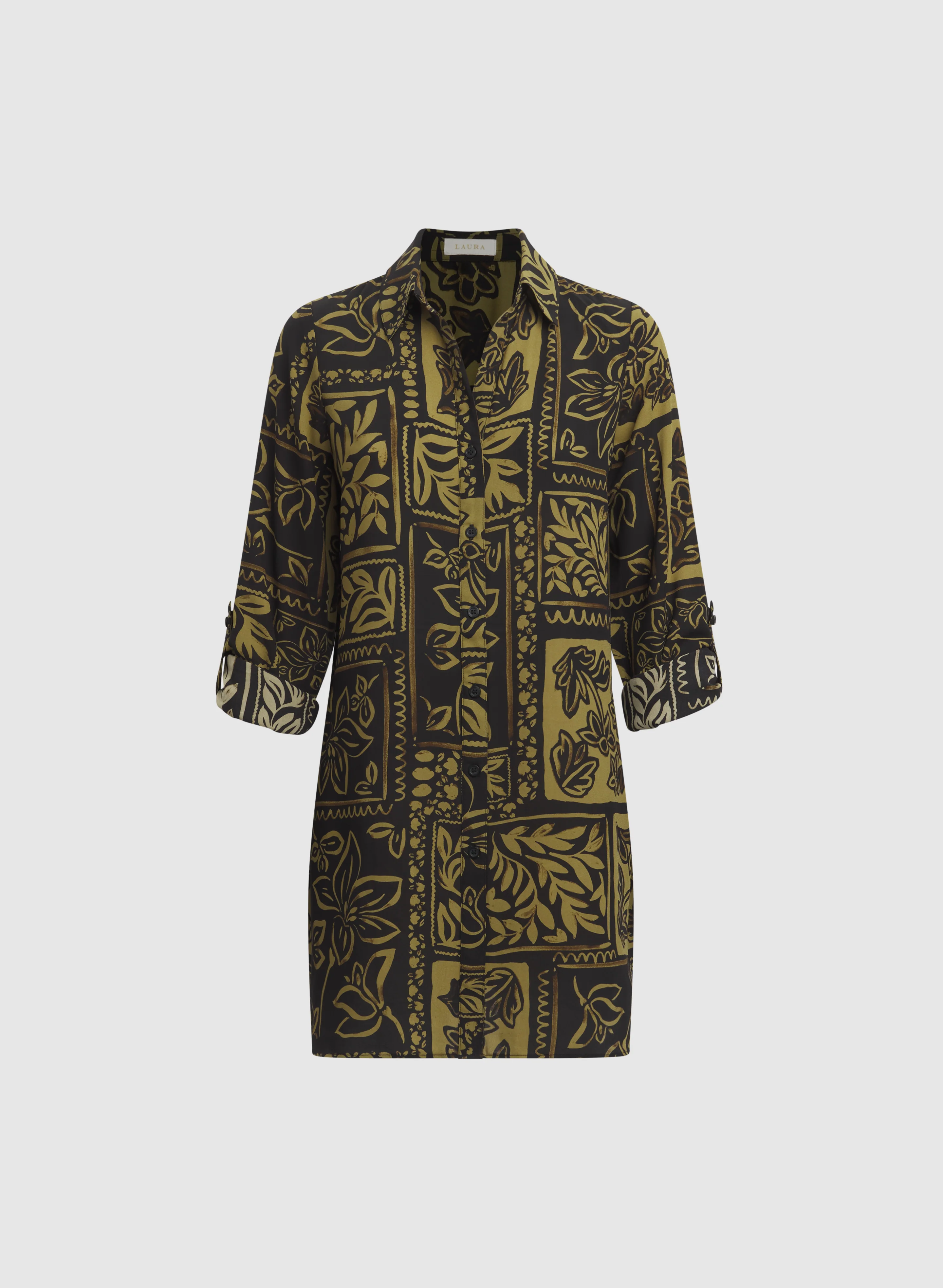 Leaf Print Button-Down Blouse - Image 5